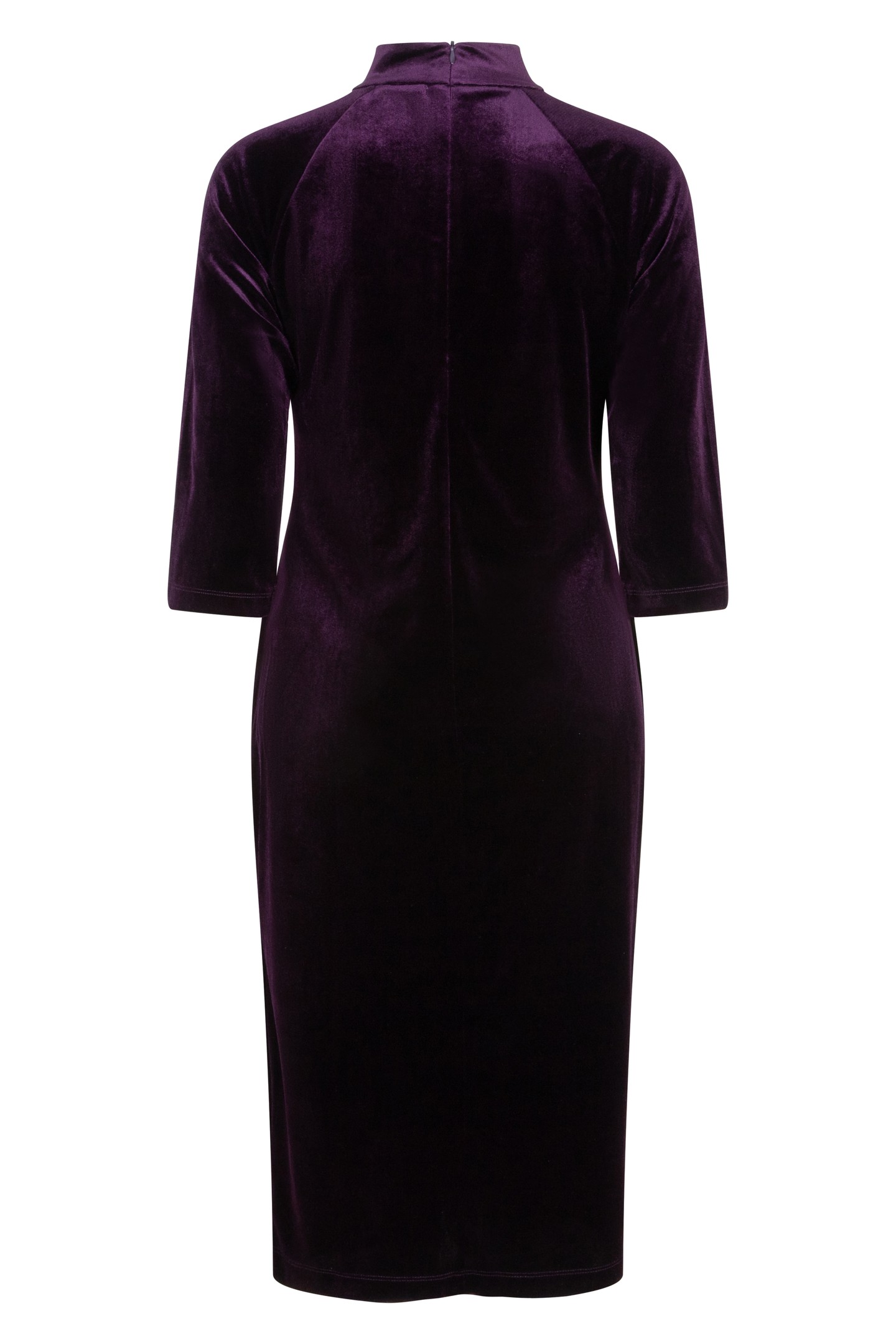 DRESS VELOURS GATHERING DARK PURPLE 5