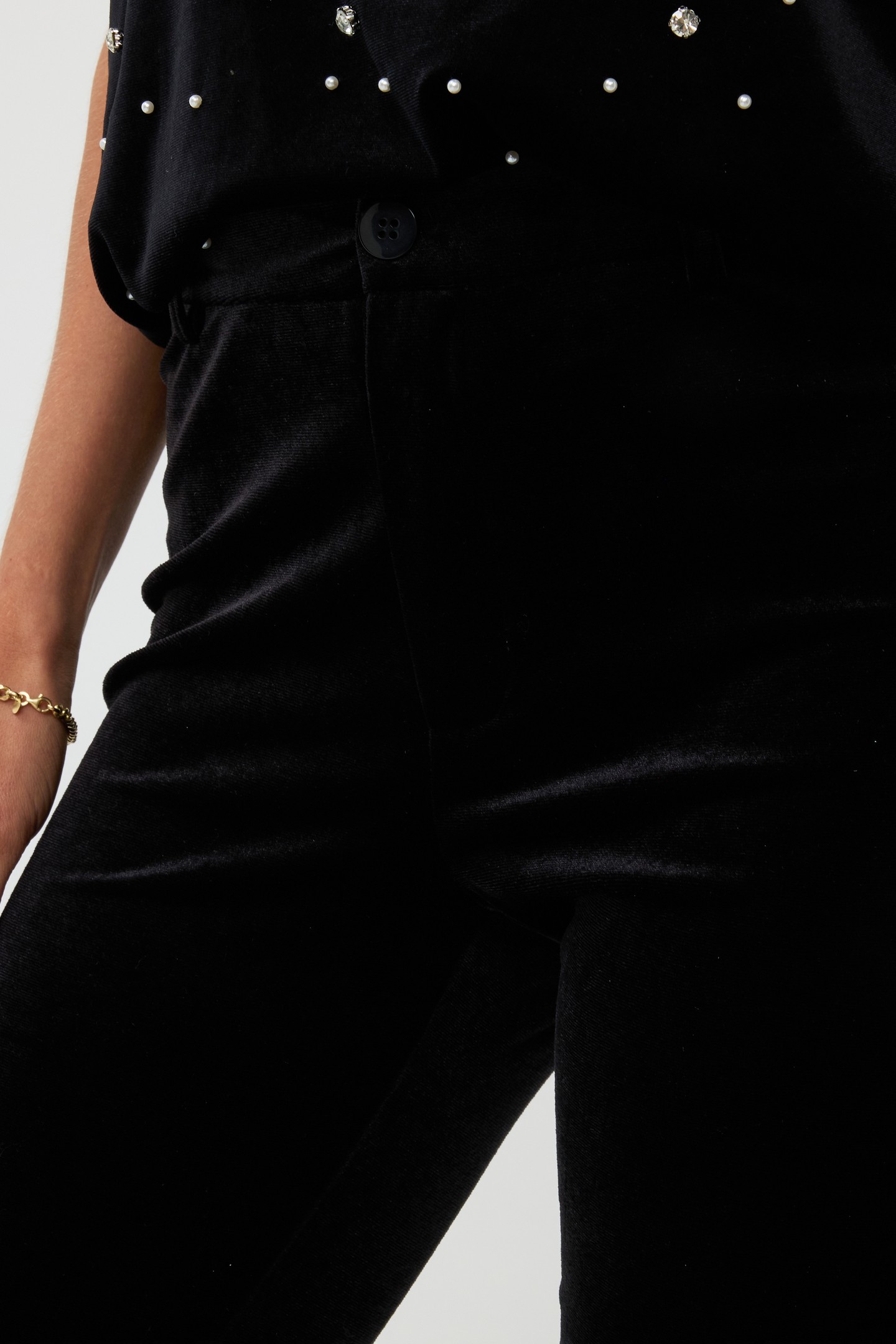 TROUSERS FLAIR VELOURS BLACK 6