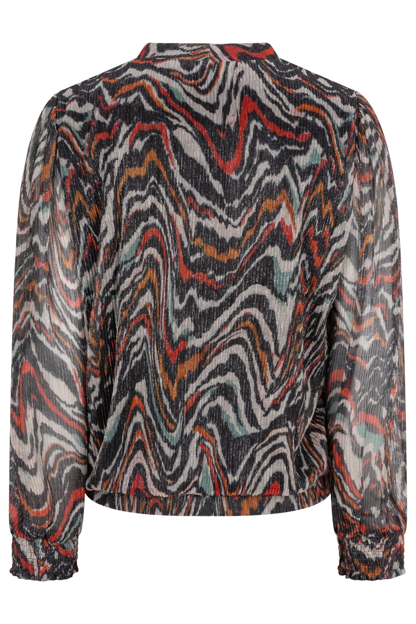 BLOUSE LUREX PLISSE WAVES PRINT 5
