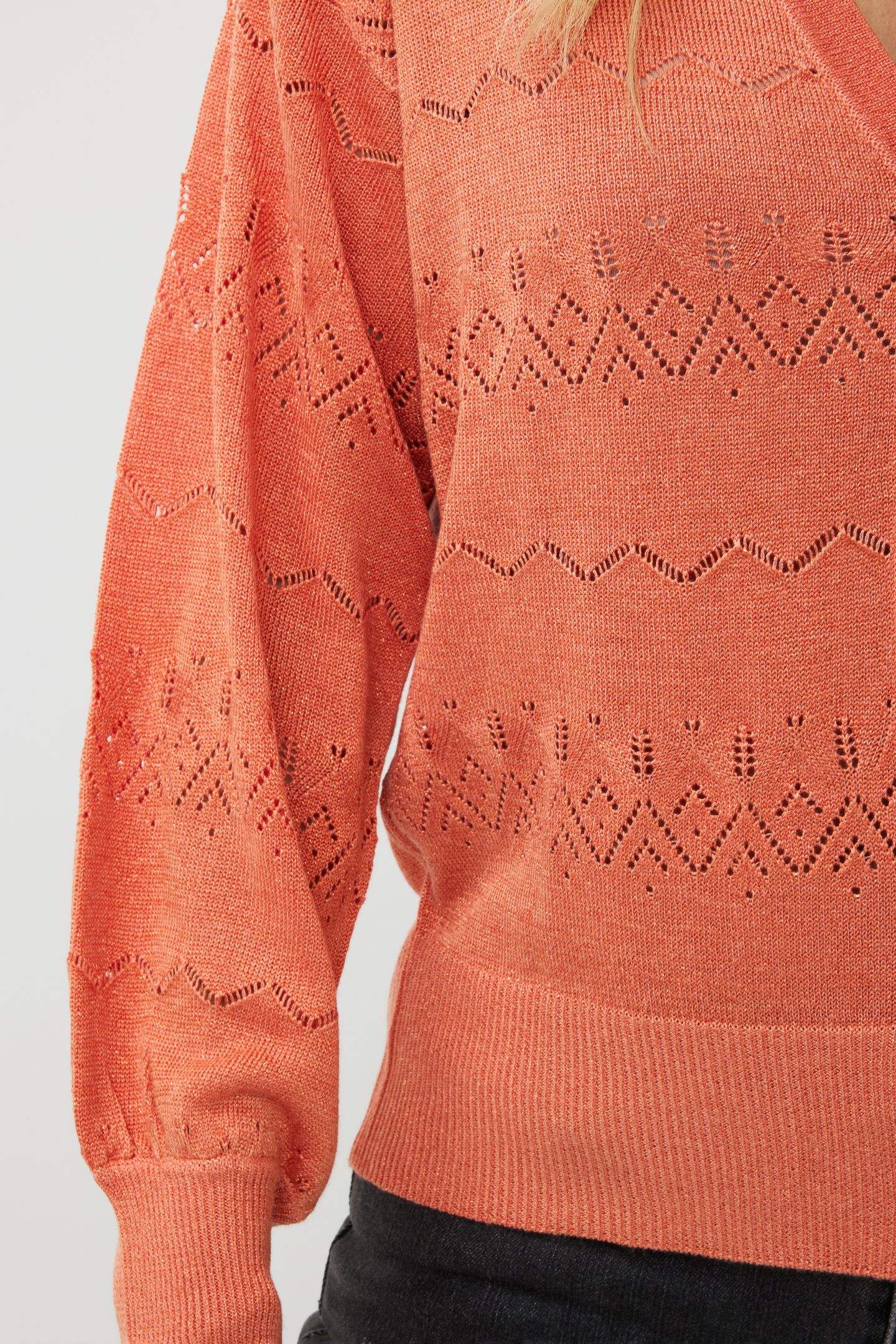 CARDIGAN S/SLV LUREX AMBER GLOW 6