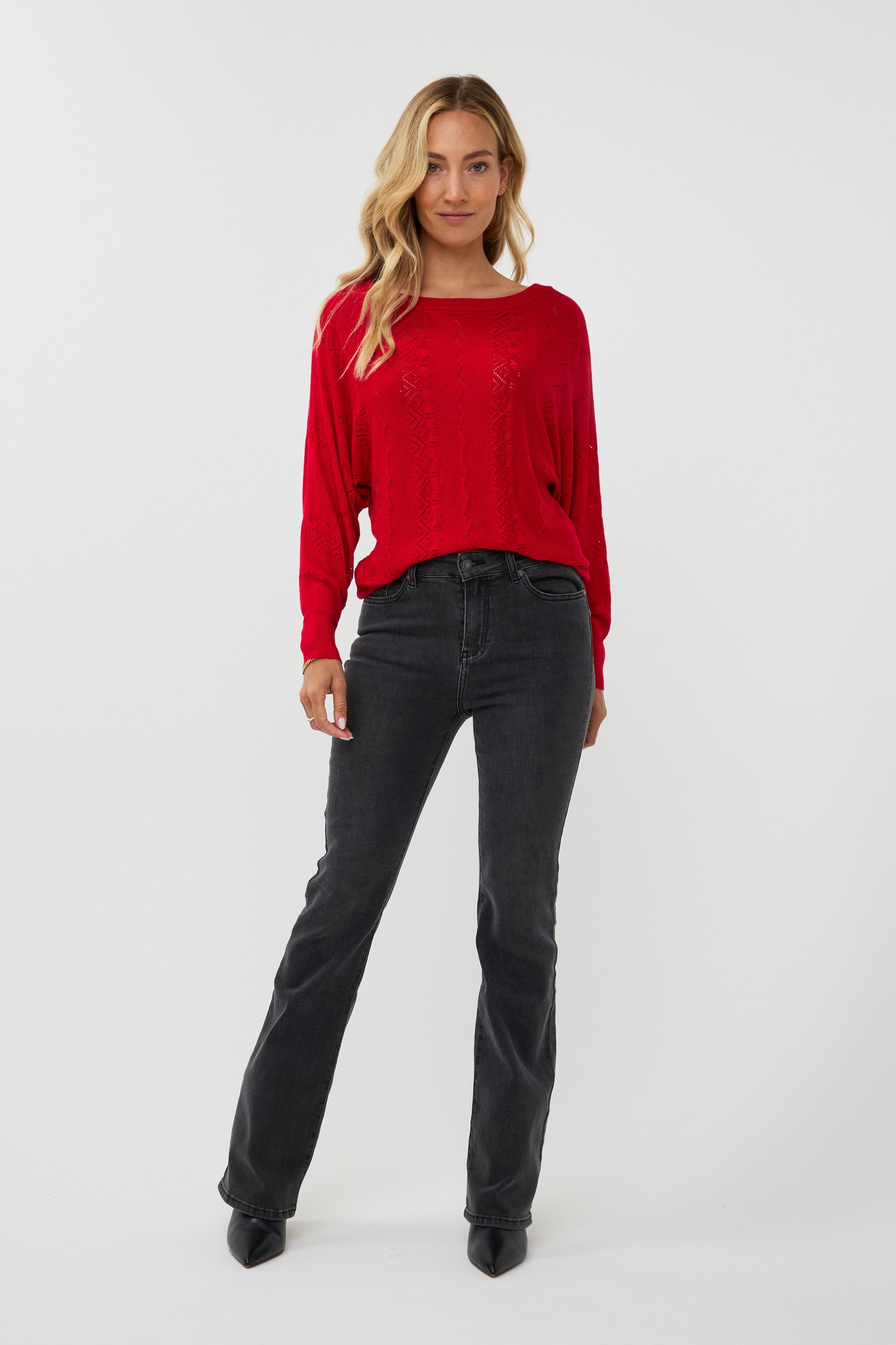 SWEATER BATWING LUREX RED 2