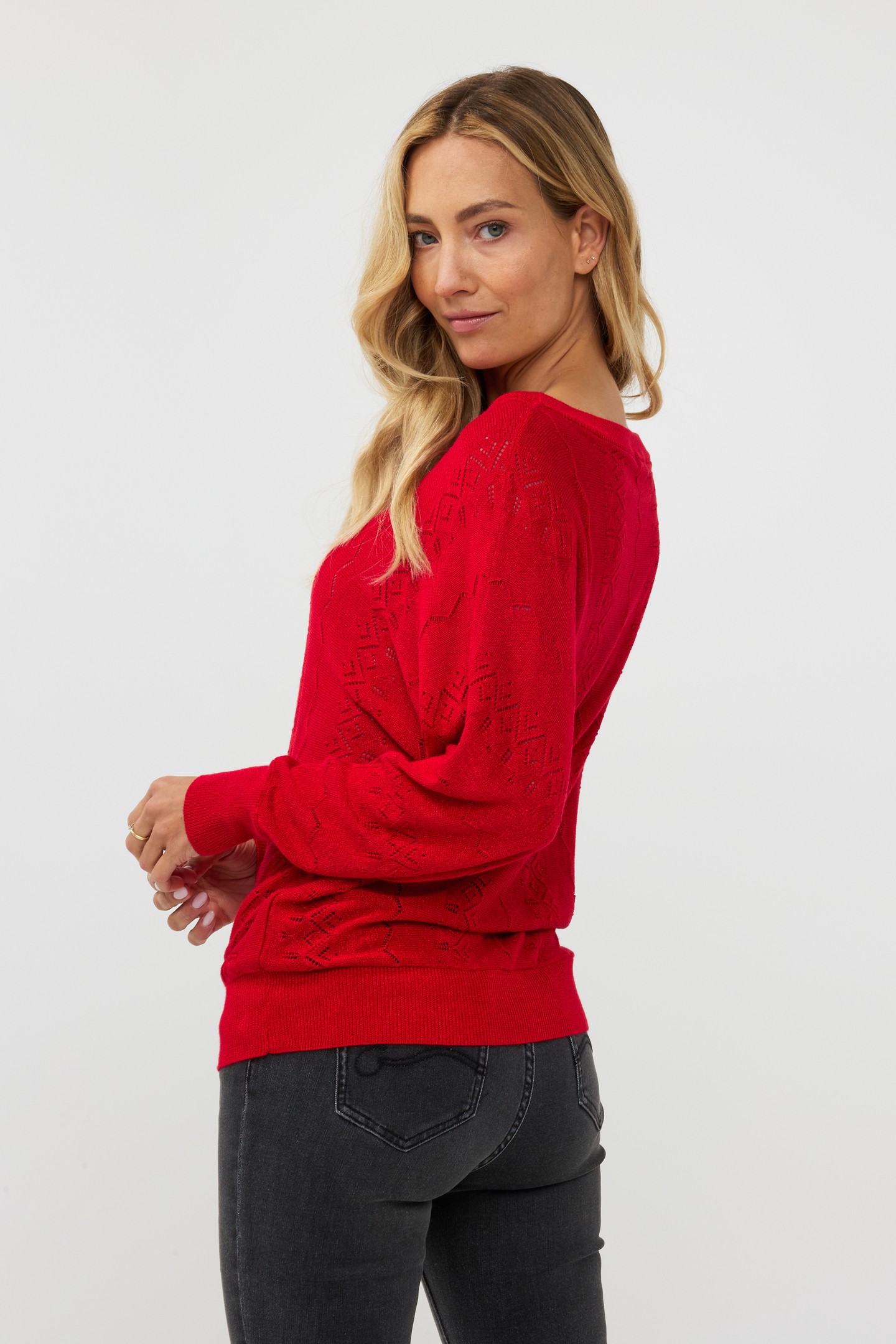 SWEATER BATWING LUREX RED 3