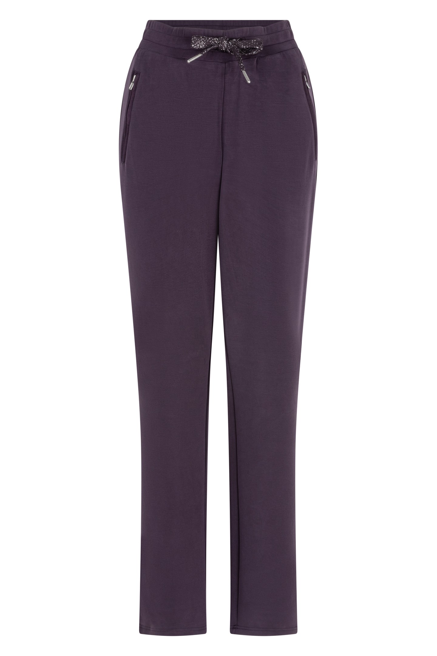 TROUSERS SATIN POCKET MODAL DARK PURPLE 5