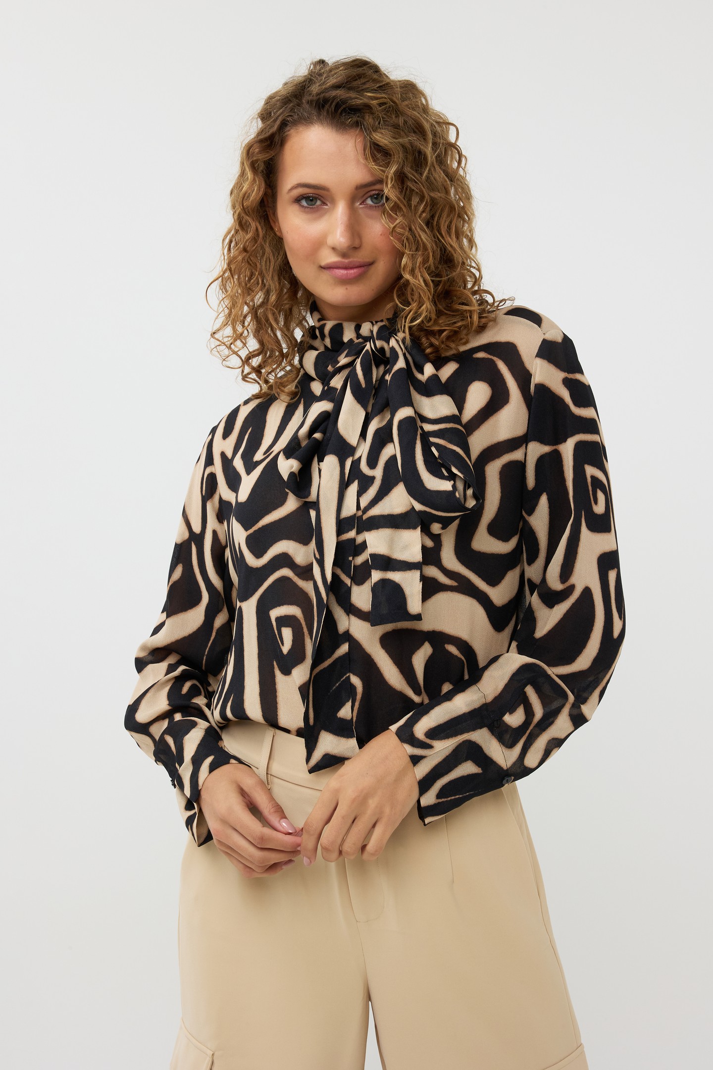 BLOUSE SHAWL COLLAR HARMONY PRINT 1