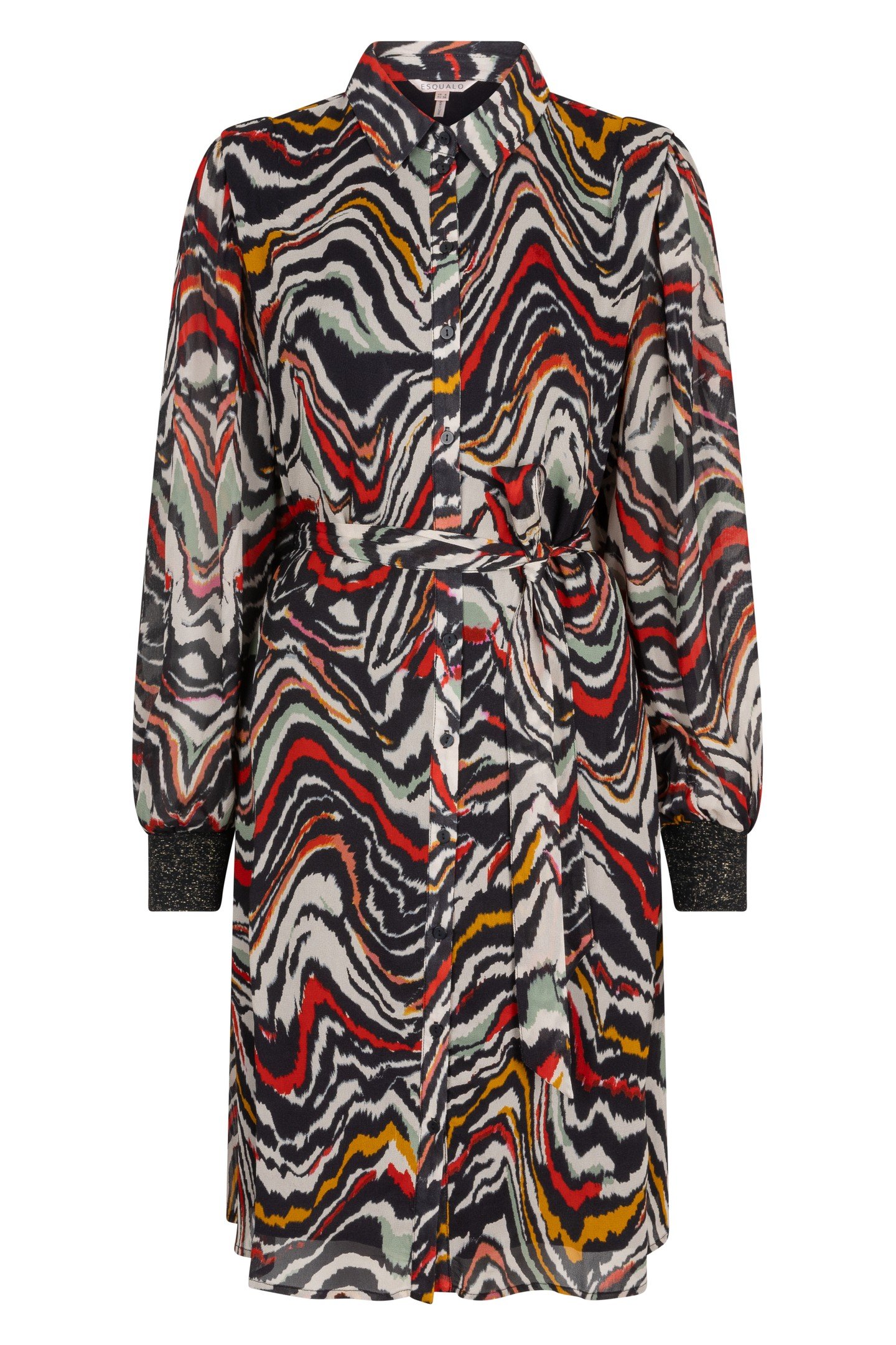 DRESS LUREX CUFF WAVES PRINT 4