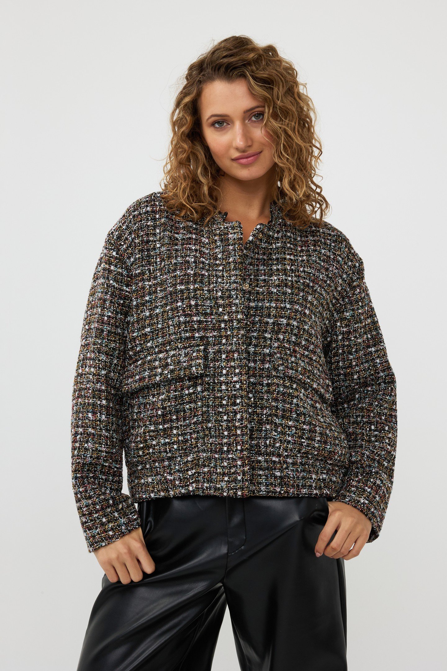 JACKET BOMBER TWEED BLACK 1