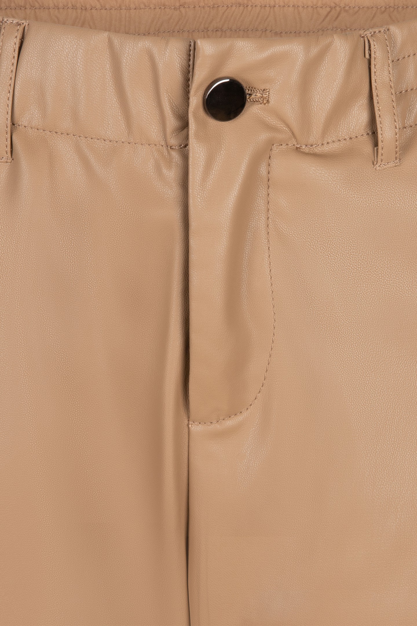 TROUSERS JOGGER VEGAN LEATHER SAND 2