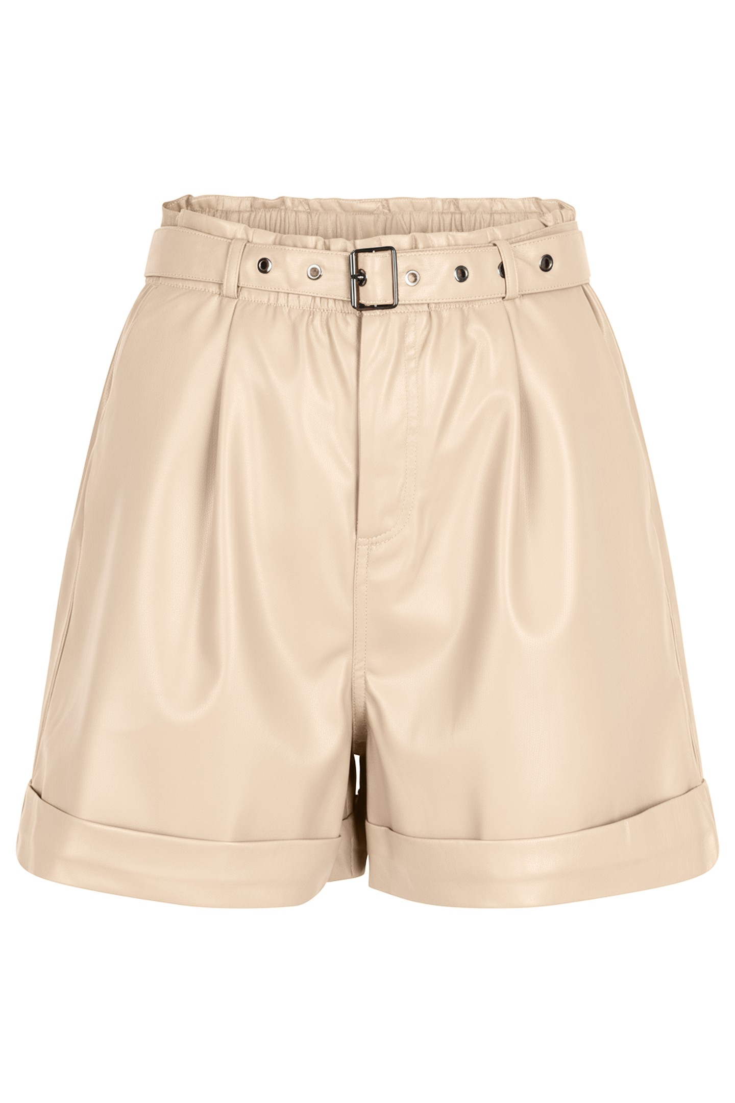 SHORTS VEGAN LEATHER SAND 1