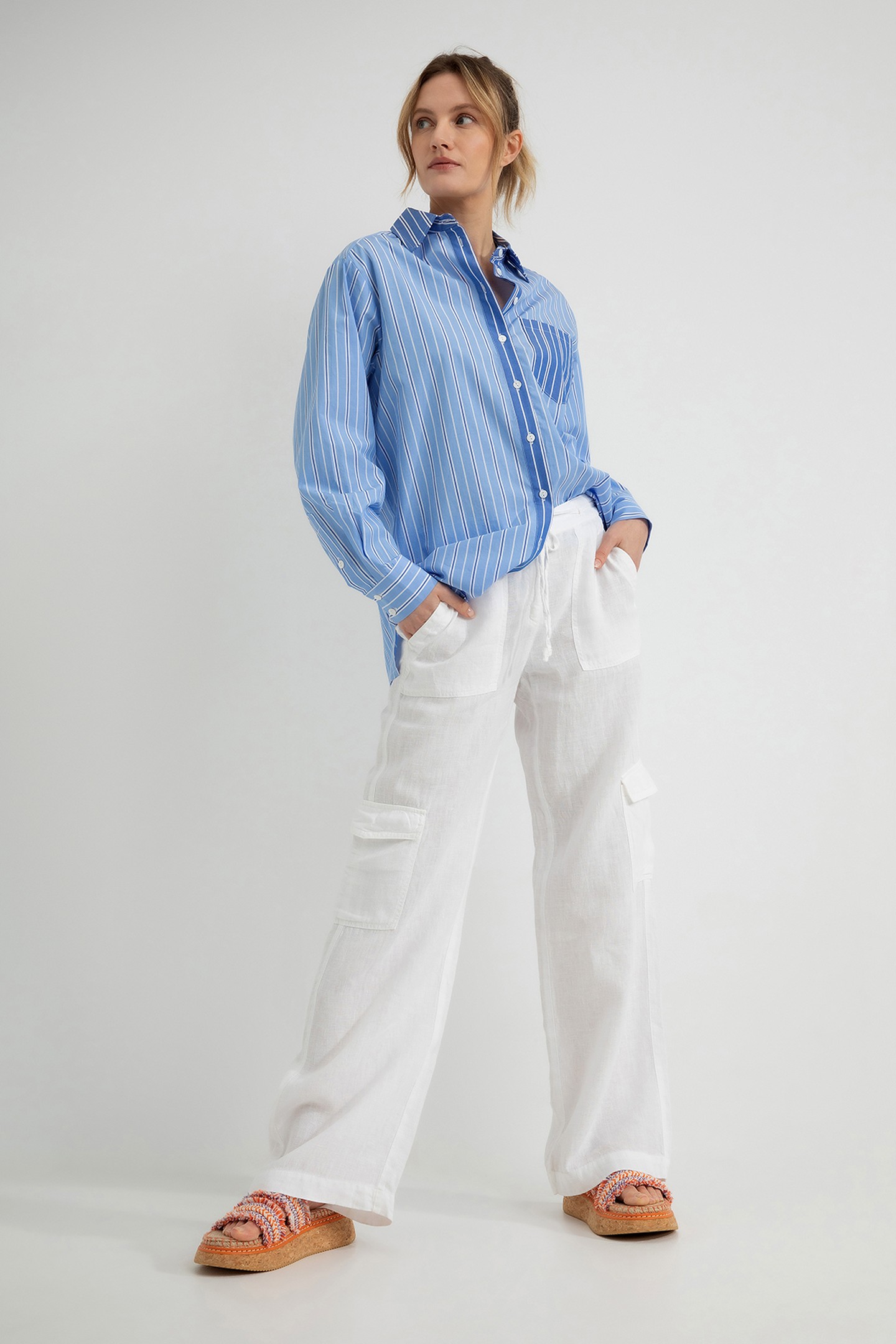 DORIS BLOUSE LIGHT BLUE STRIPE 3