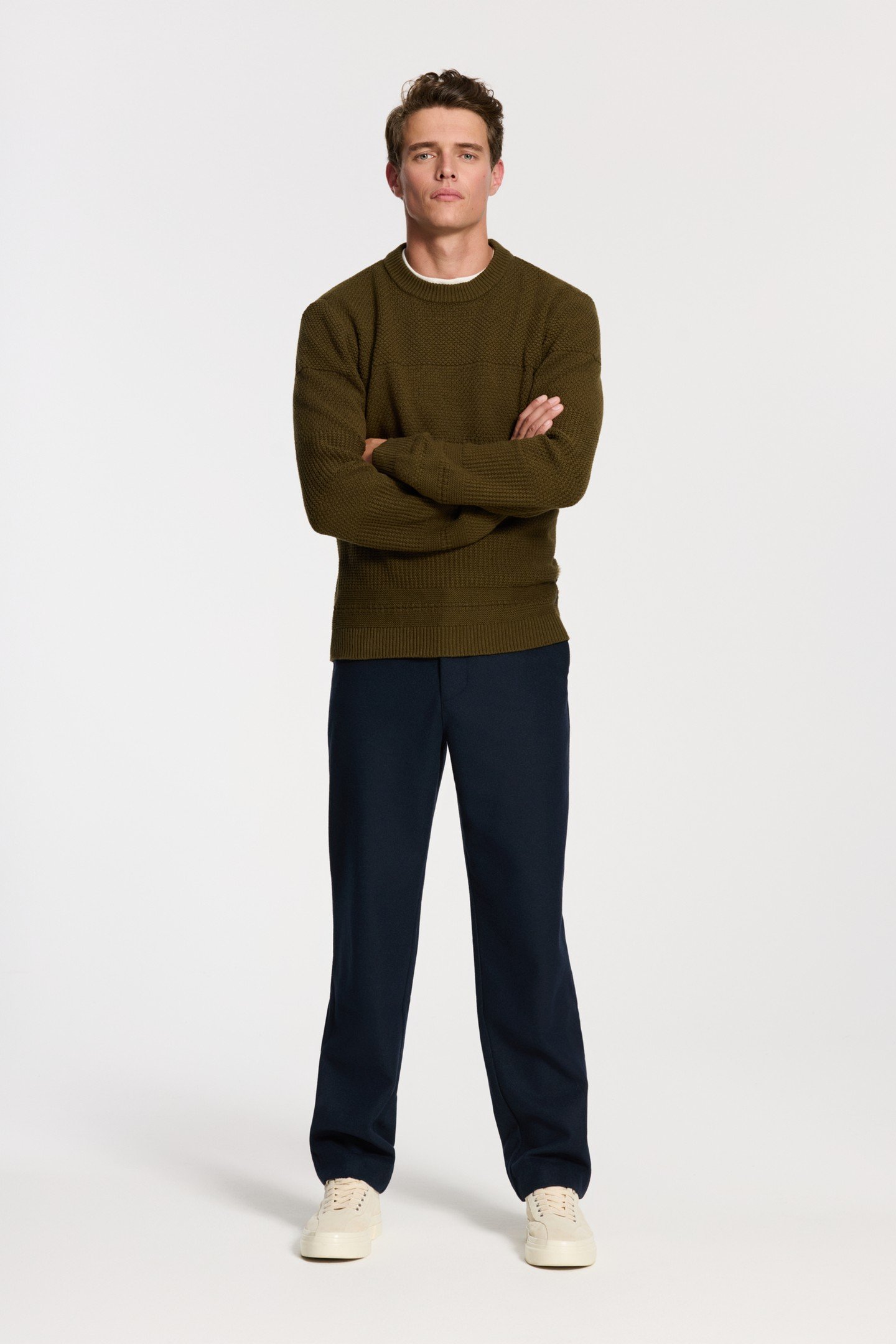 FORD WOOL BLEND STRAIGHT FIT TROUSERS BLUE DARK NAVY 3