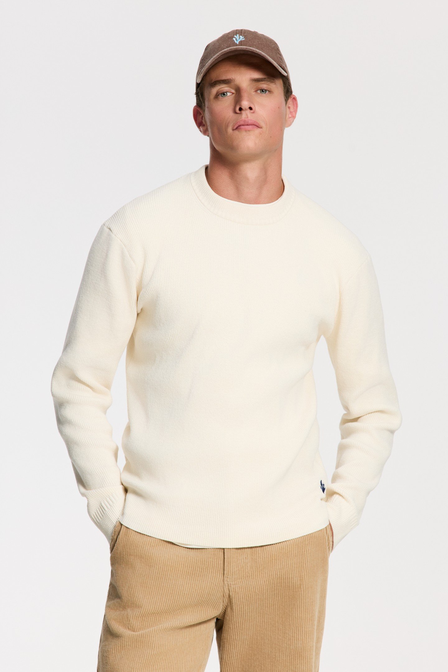 PIKE RELAXED FIT CHENILLE PULLOVER WHITE 1