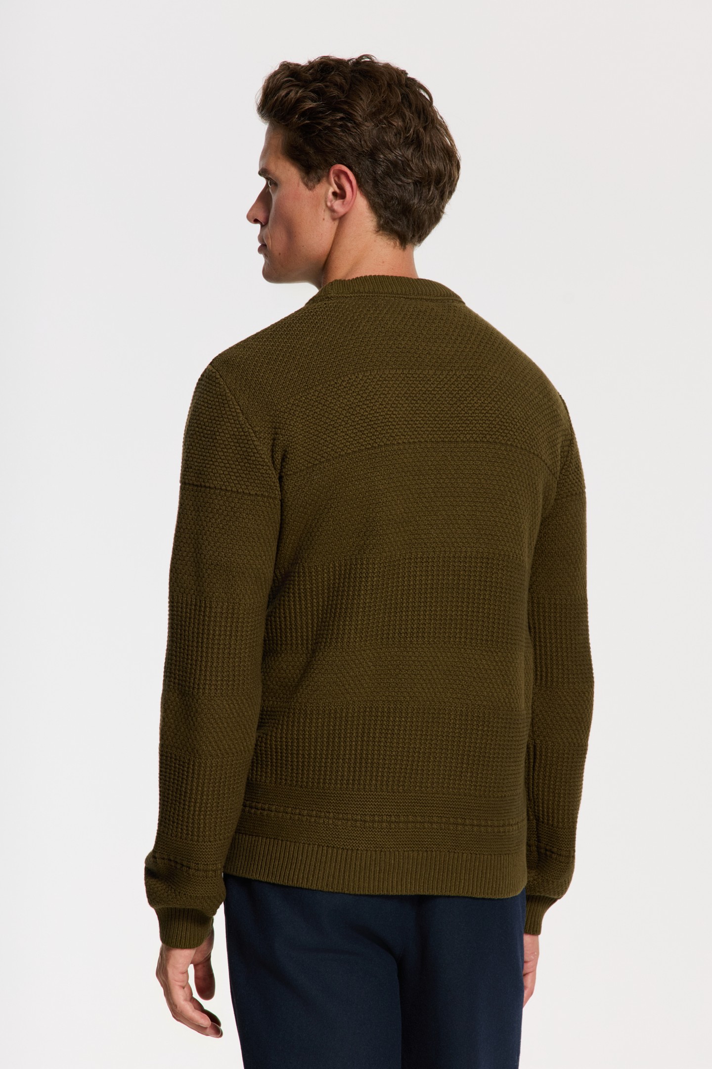 PERRY REGULAR FIT STRUCTURED PULLOVER GREEN OLIVE 5