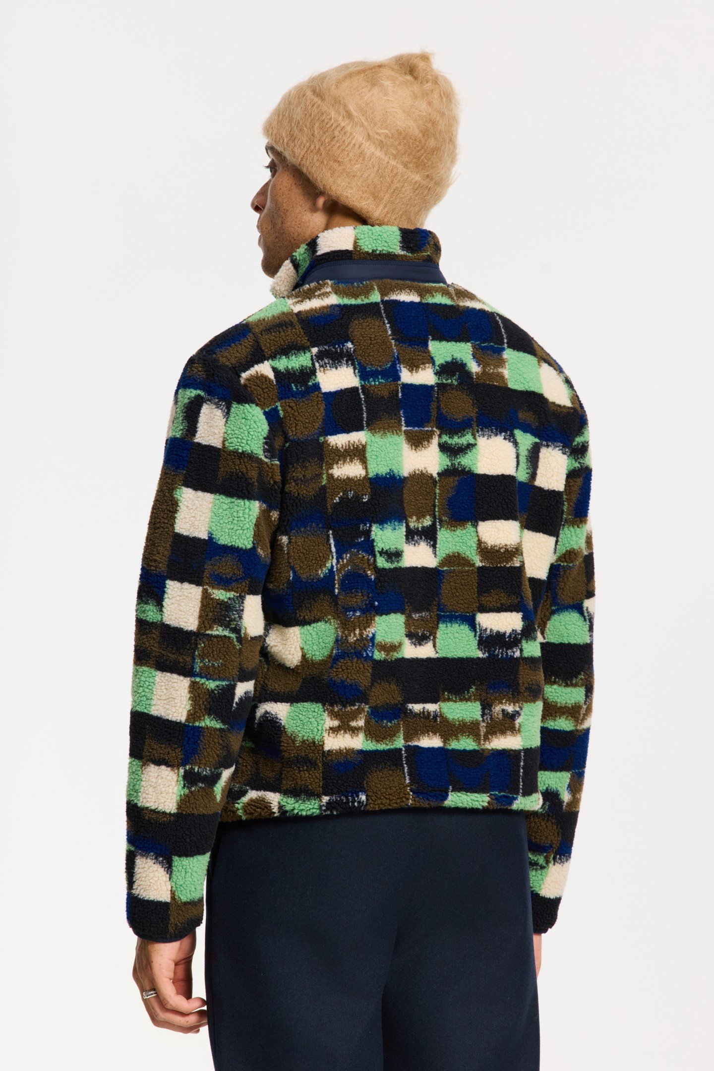 LEE GEO QUILT TEDDY JACKET GREEN OLIVE GEO QUILT 4