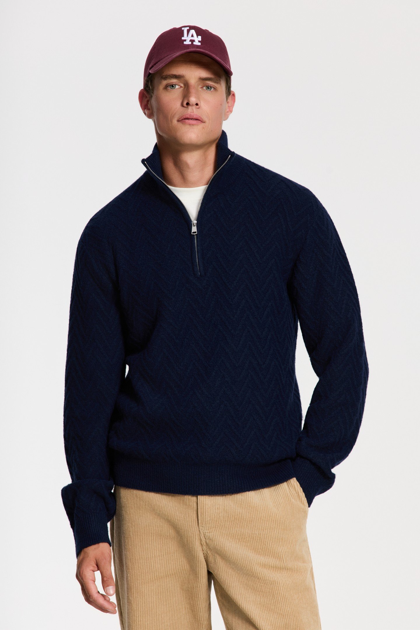 PIKE RELAXED FIT ZIGZAG PULLOVER BLUE DARK NAVY 1
