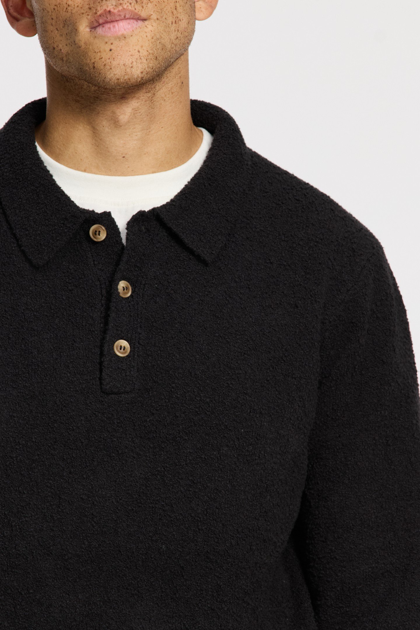 PENN REGULAR FIT BOUCLE POLO BLACK 6