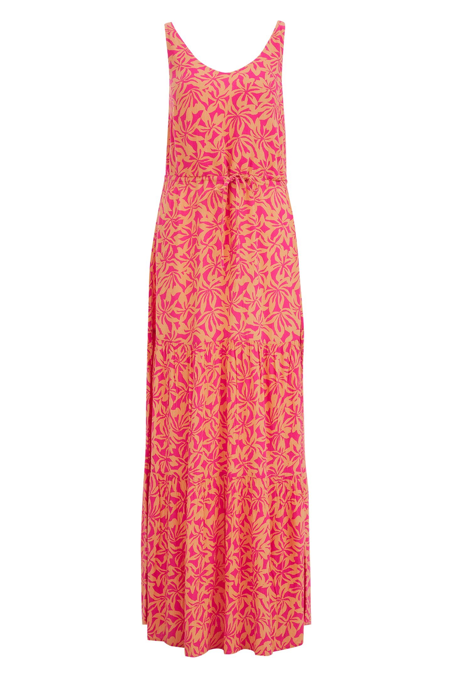 DRESS MAXI LENGTH BRIGHT PINK 1