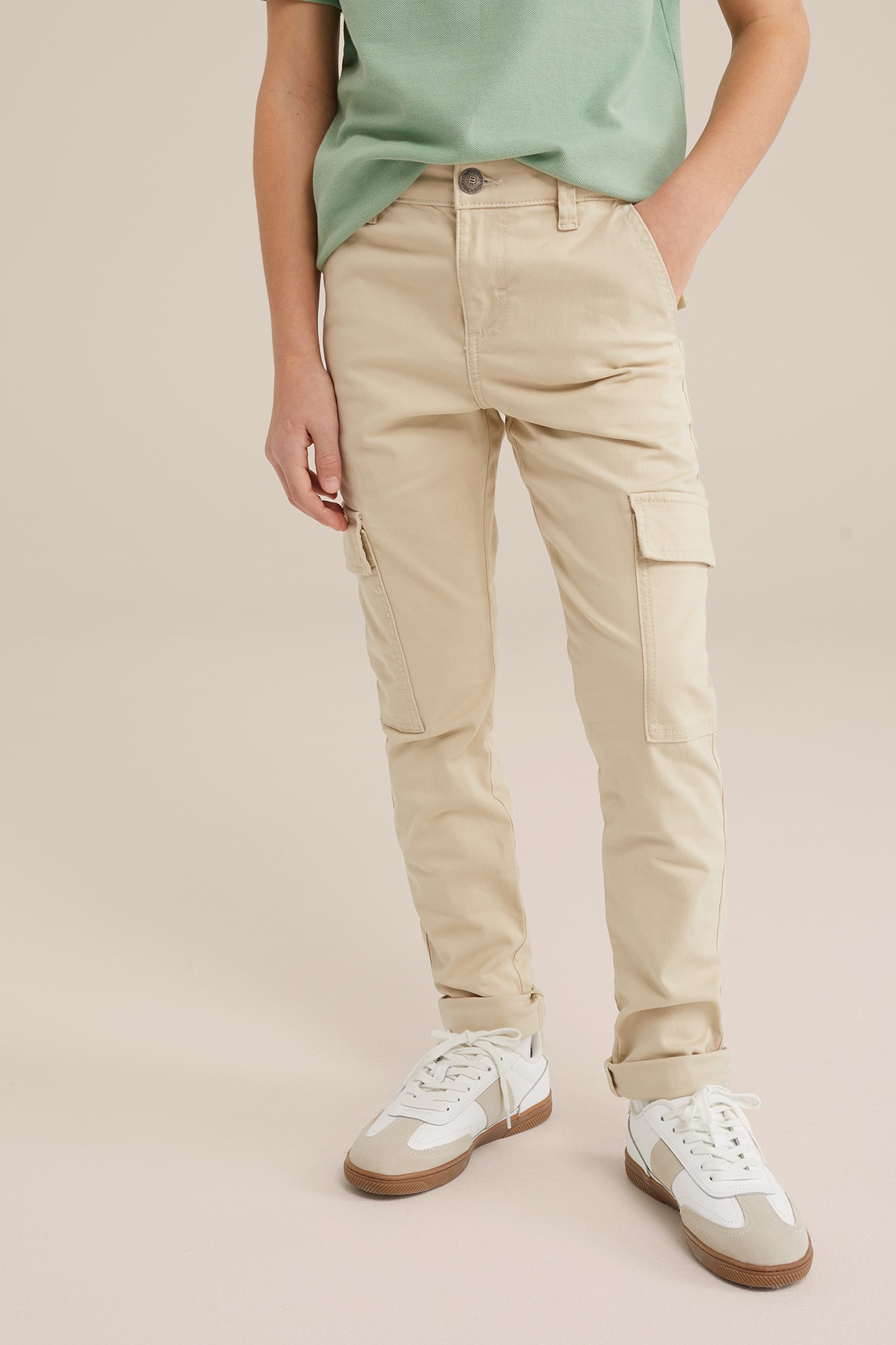 BOYS CARGO PANTS BEIGE 1