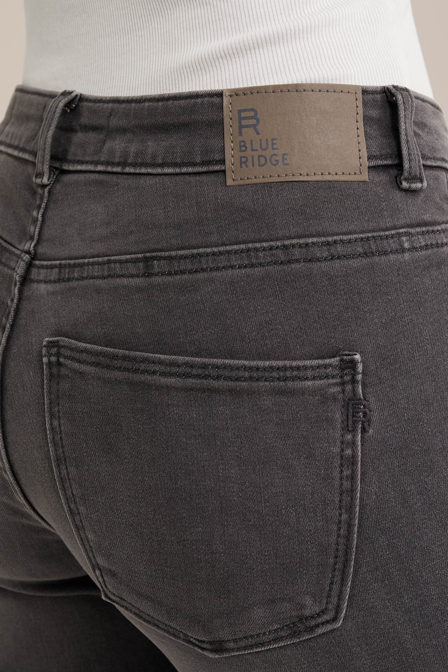 5-POCKET MID WAIST DARK GREY 5