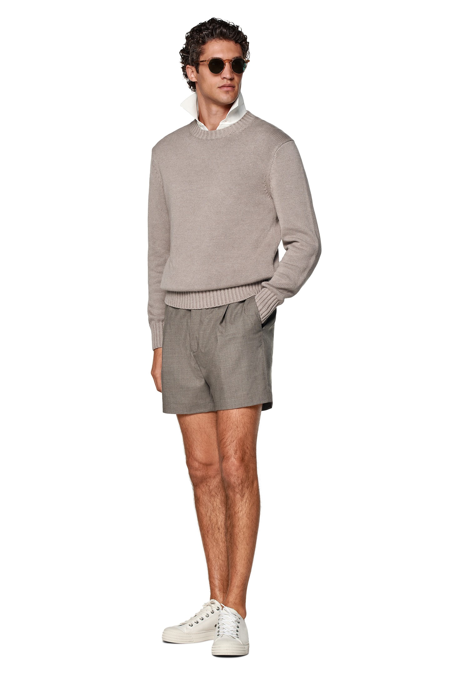 LS CREWNECK COTTON LINEN SILK TAUPE TAUPE 4