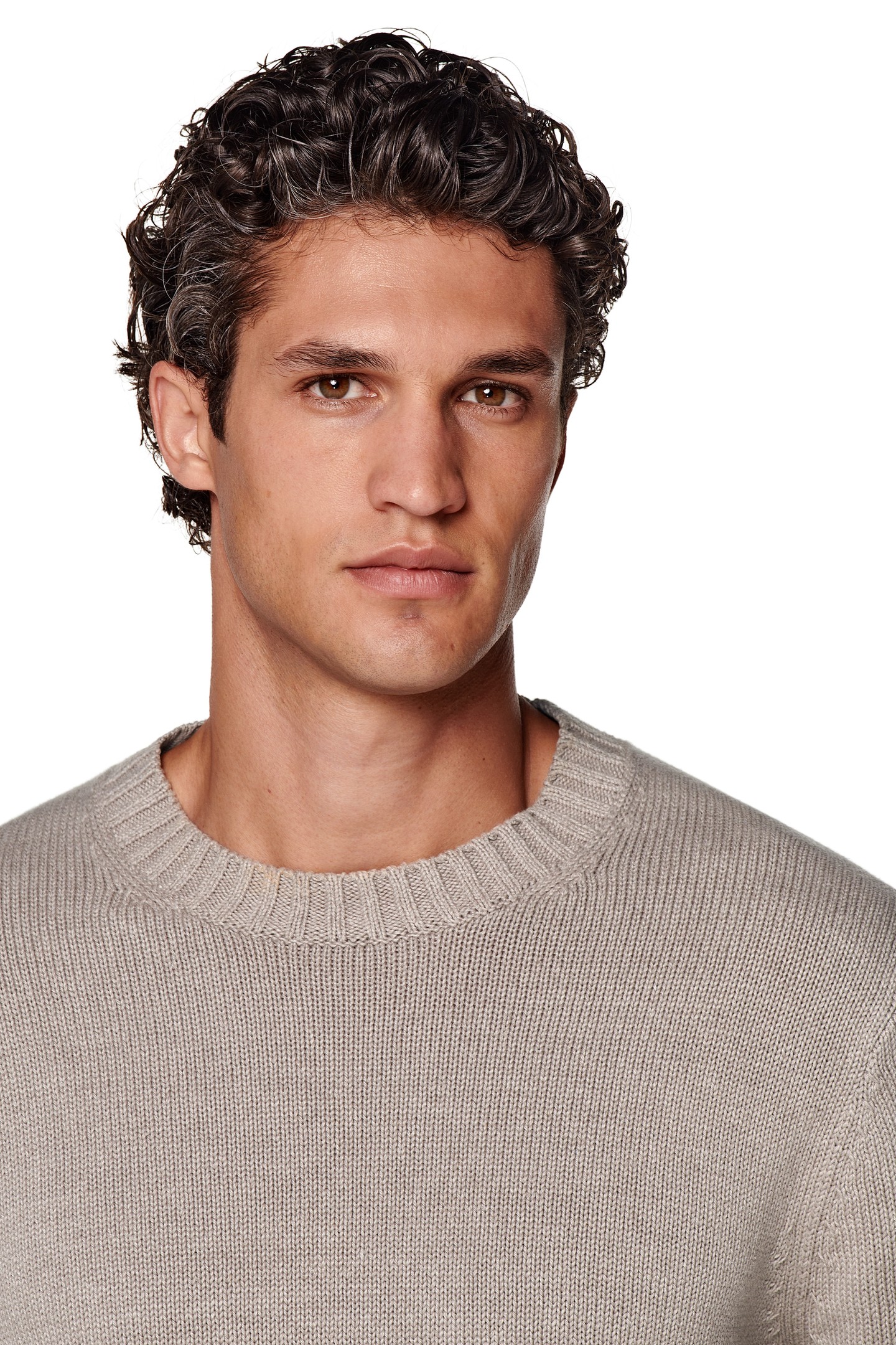 LS CREWNECK COTTON LINEN SILK TAUPE TAUPE 9