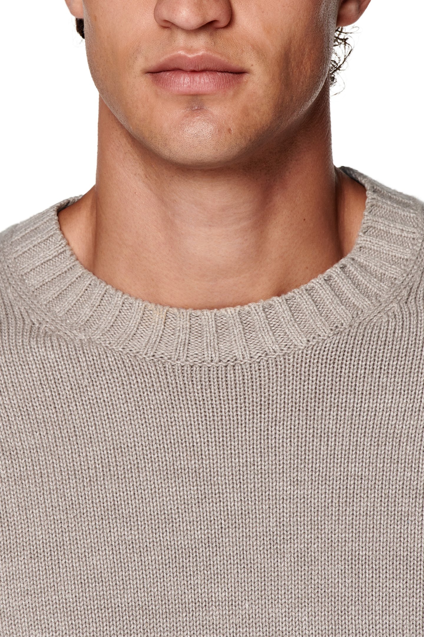LS CREWNECK COTTON LINEN SILK TAUPE TAUPE 10