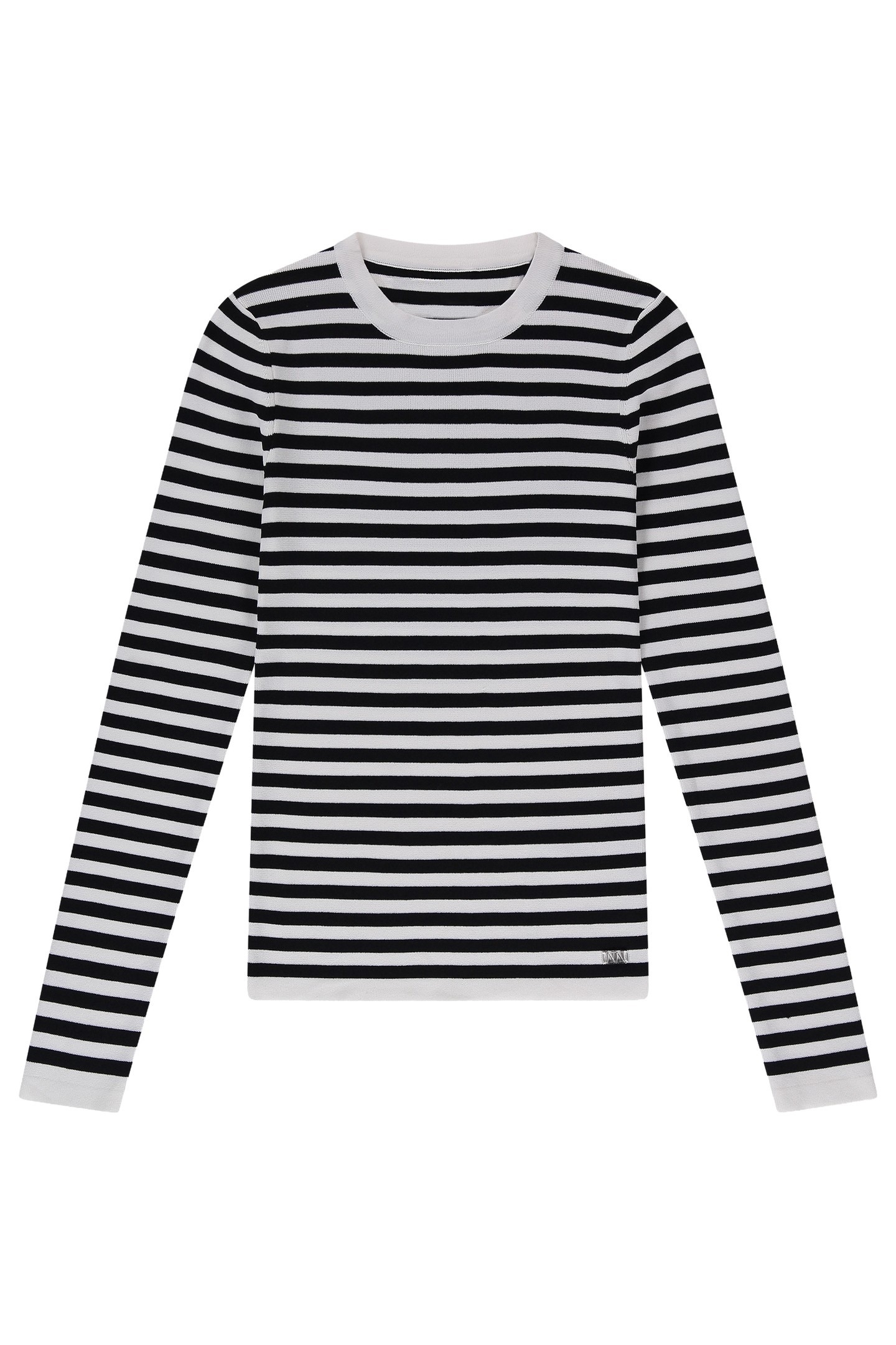 JOLIE LS STRIPE PULLOVER BLACK/OFF WHITE 1