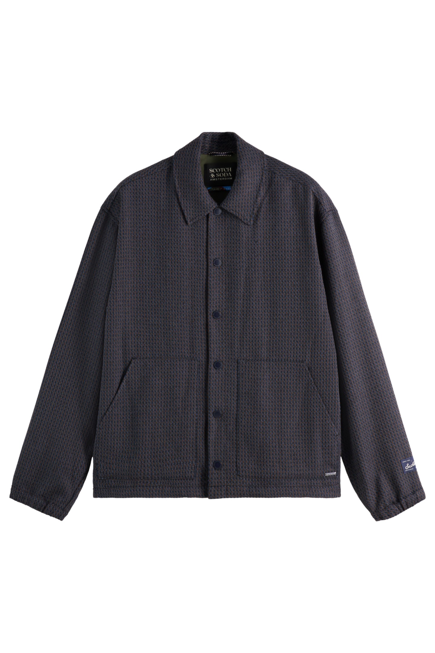 YARN-DYED WITH TECHNICAL DETAILS COACH JACKET NAVY MINI CHEC 1