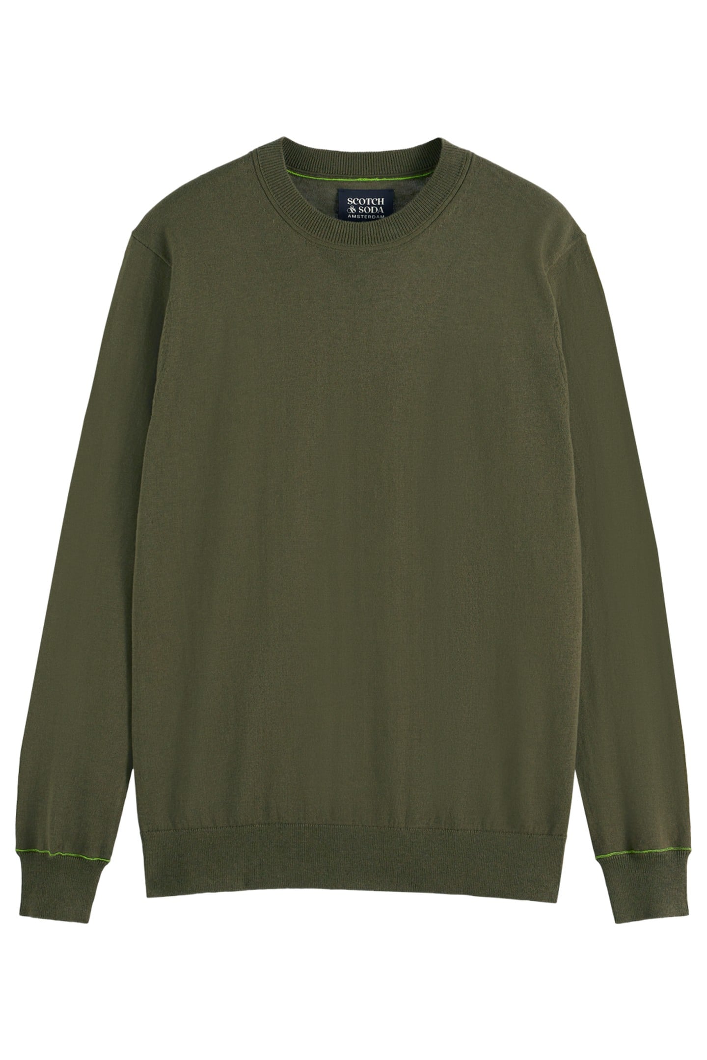 LINEN-BLEND REGULAR FIT CREWNECK CLASSIC GREEN 2