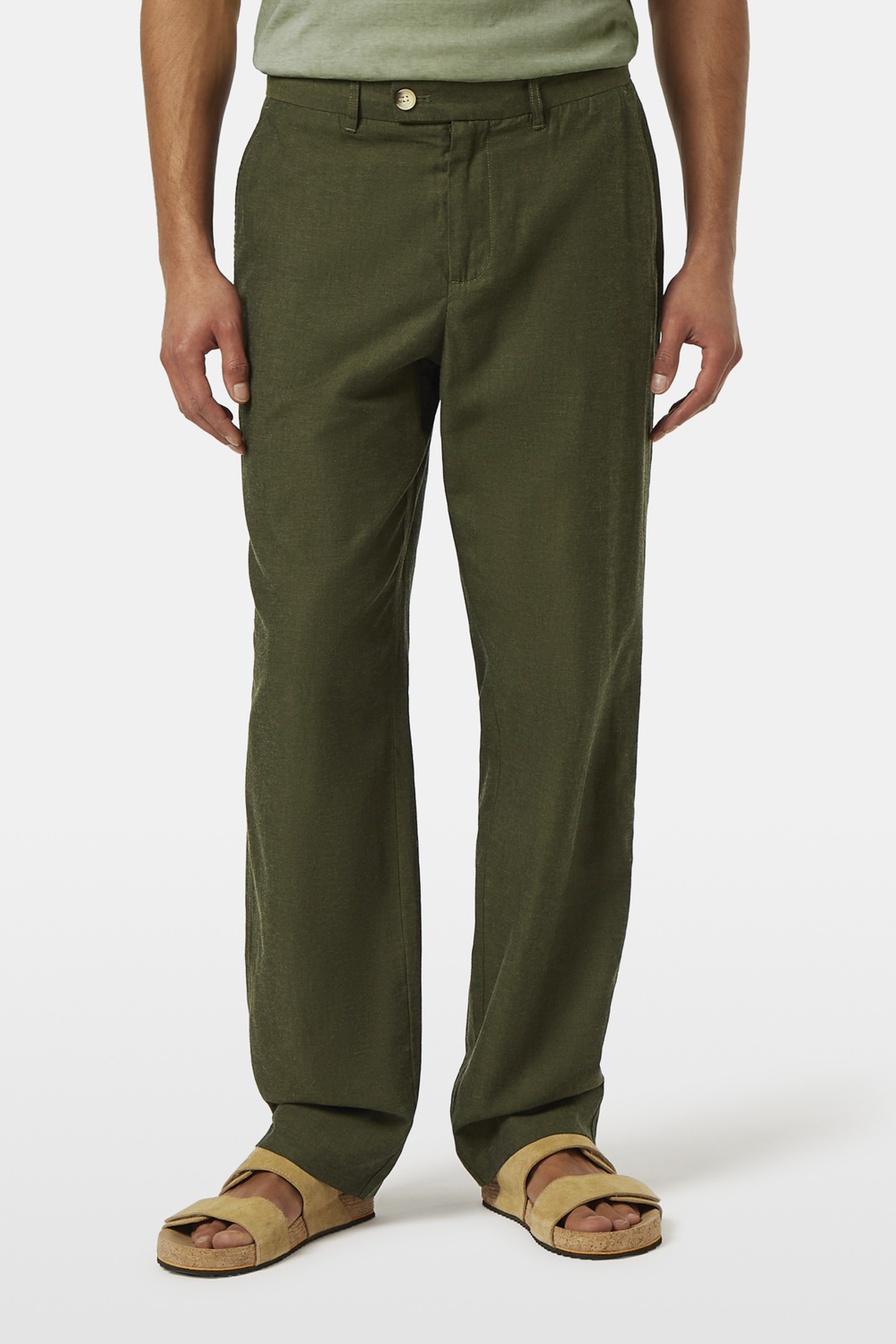 OTIS - LINEN-BLEND CHINO ARMY MELANGE 6