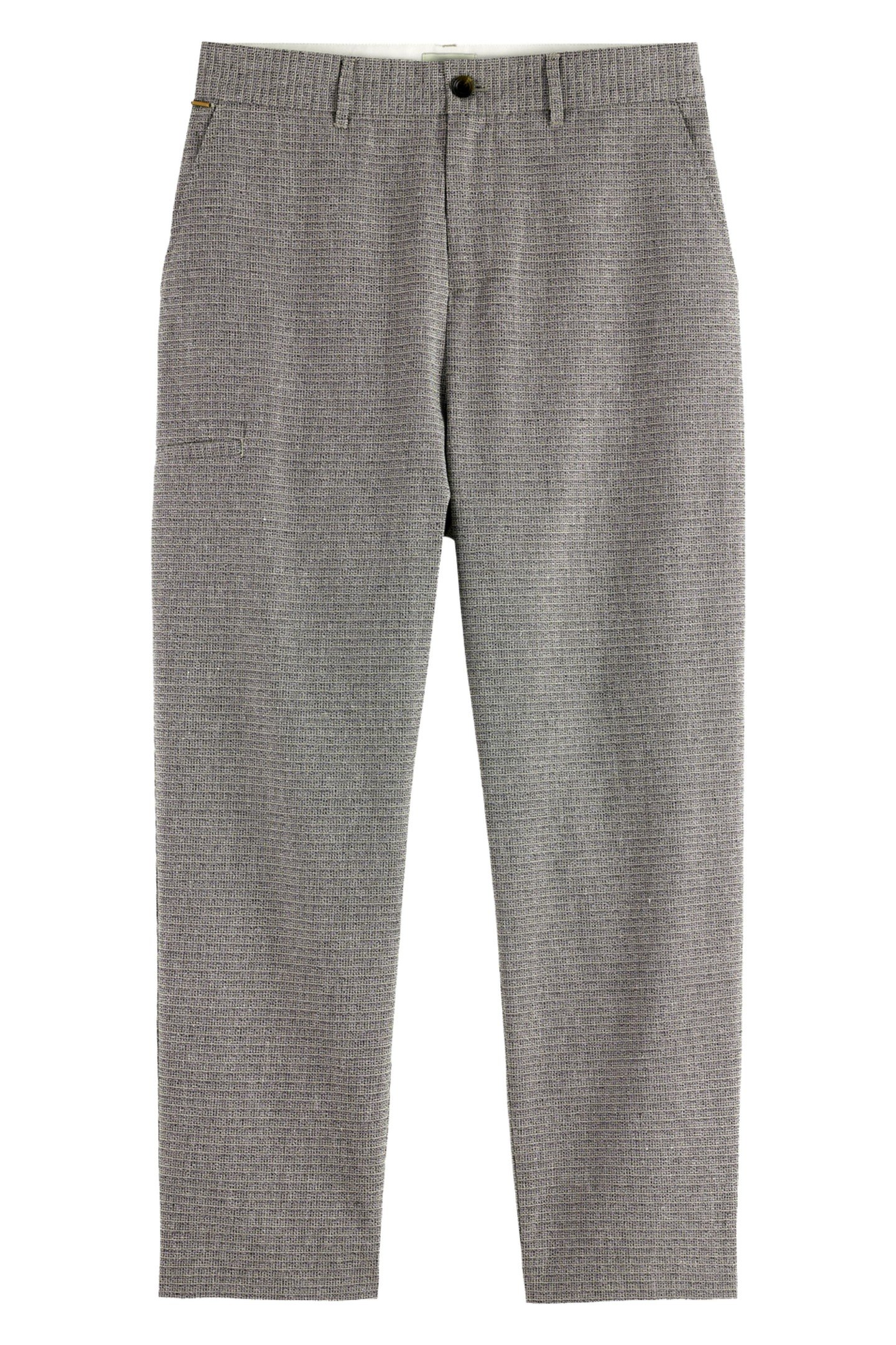 BASKET-WEAVE WIDE FIT COTTON/LINEN CHINO SOFT CAMEL MINI PAT 1