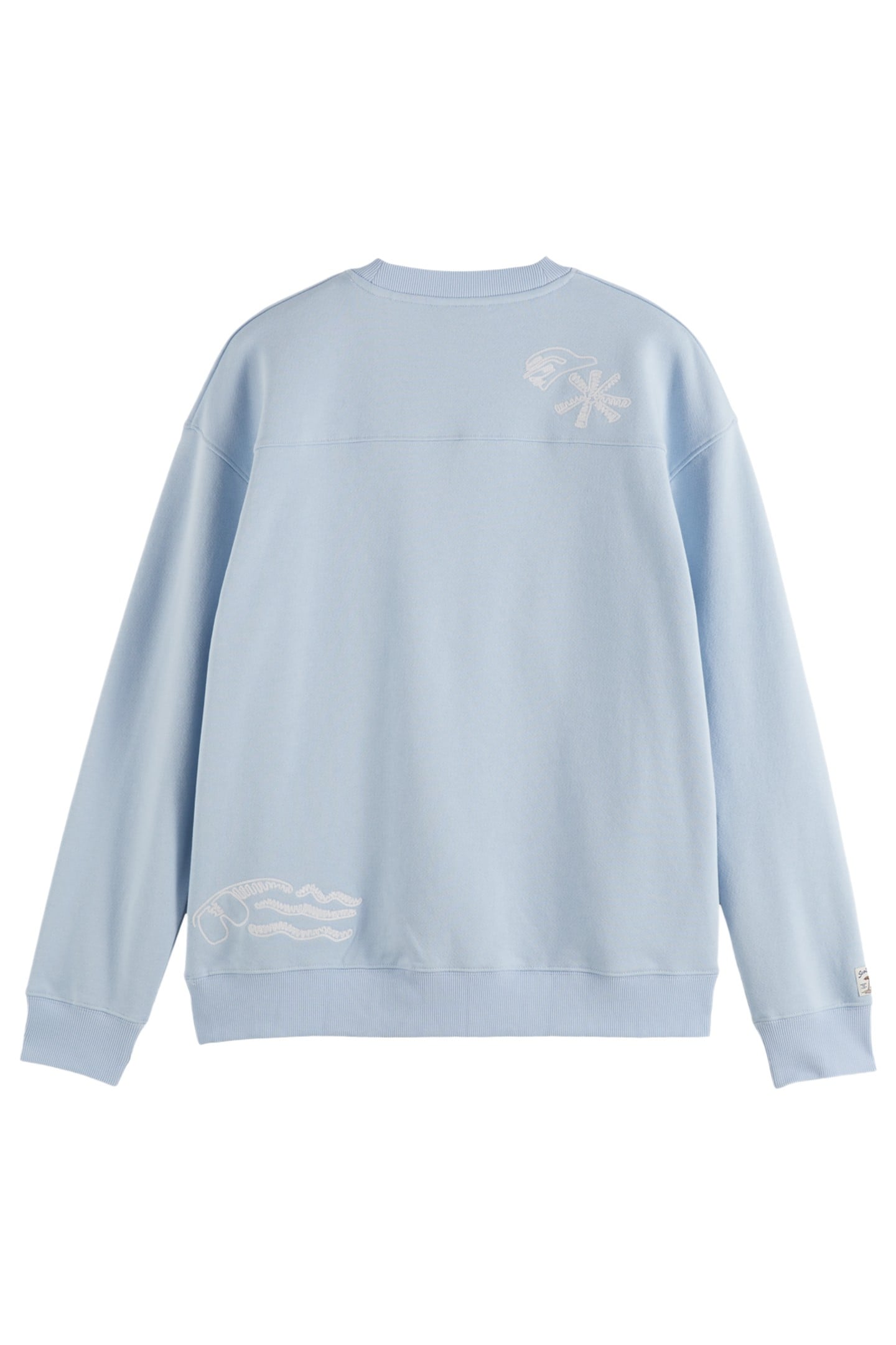 RELAXED-FIT SLUB EMBROIDERED SWEATSHIRT SKY BLUE 2