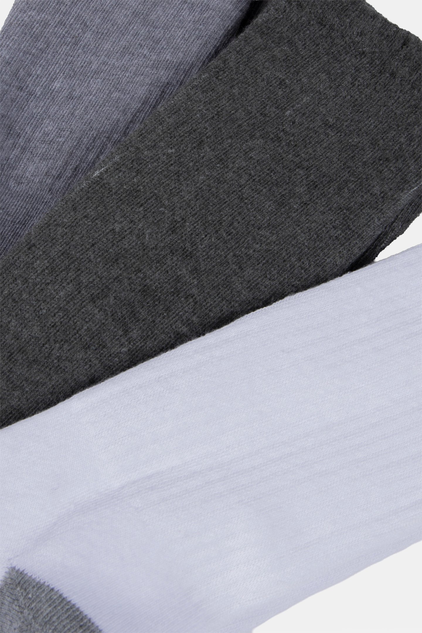 3PK MENS 1/2 TERRY CREW GREY/MULTI 2