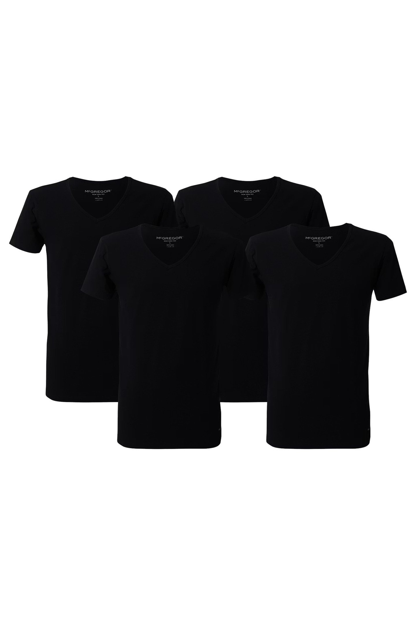PREMIUM - STRETCH T-SHIRT - 4-PACK BLACK 1