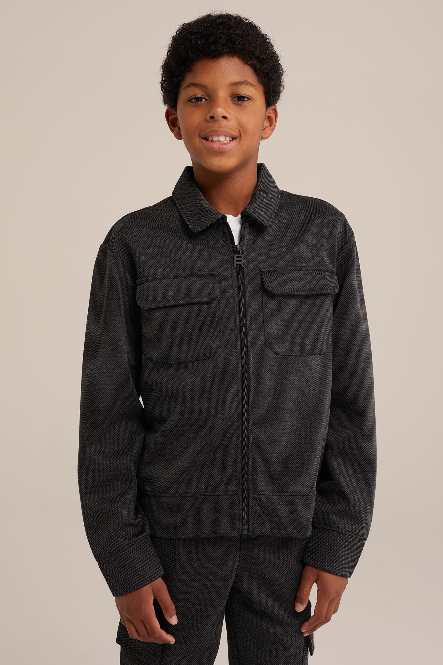 BOYS CARDIGAN WITH ZIPPER BLACK 1