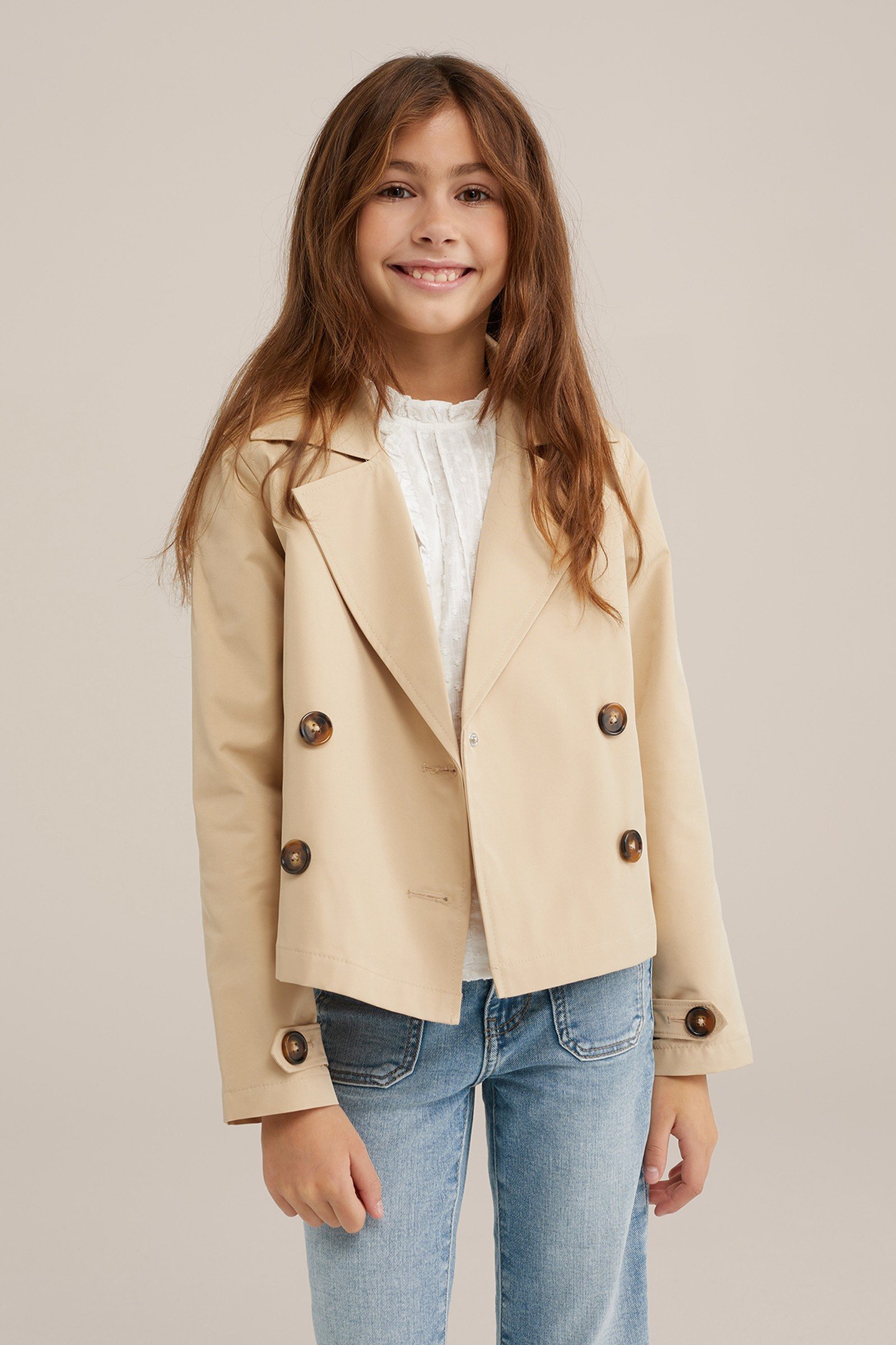 GIRLS TRENCHCOAT BEIGE 1