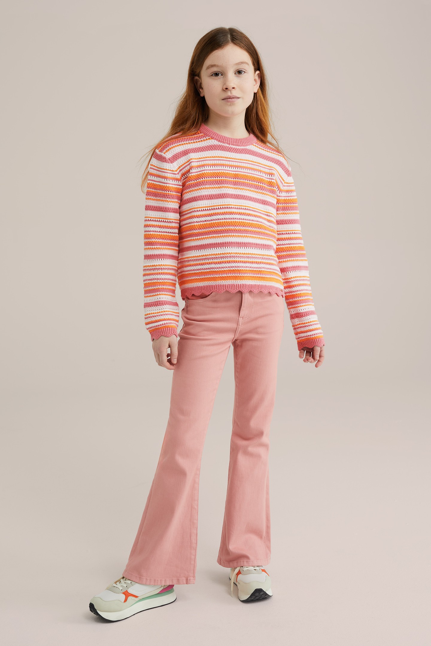 GIRLS KNITTED PULLOVER PINK 2