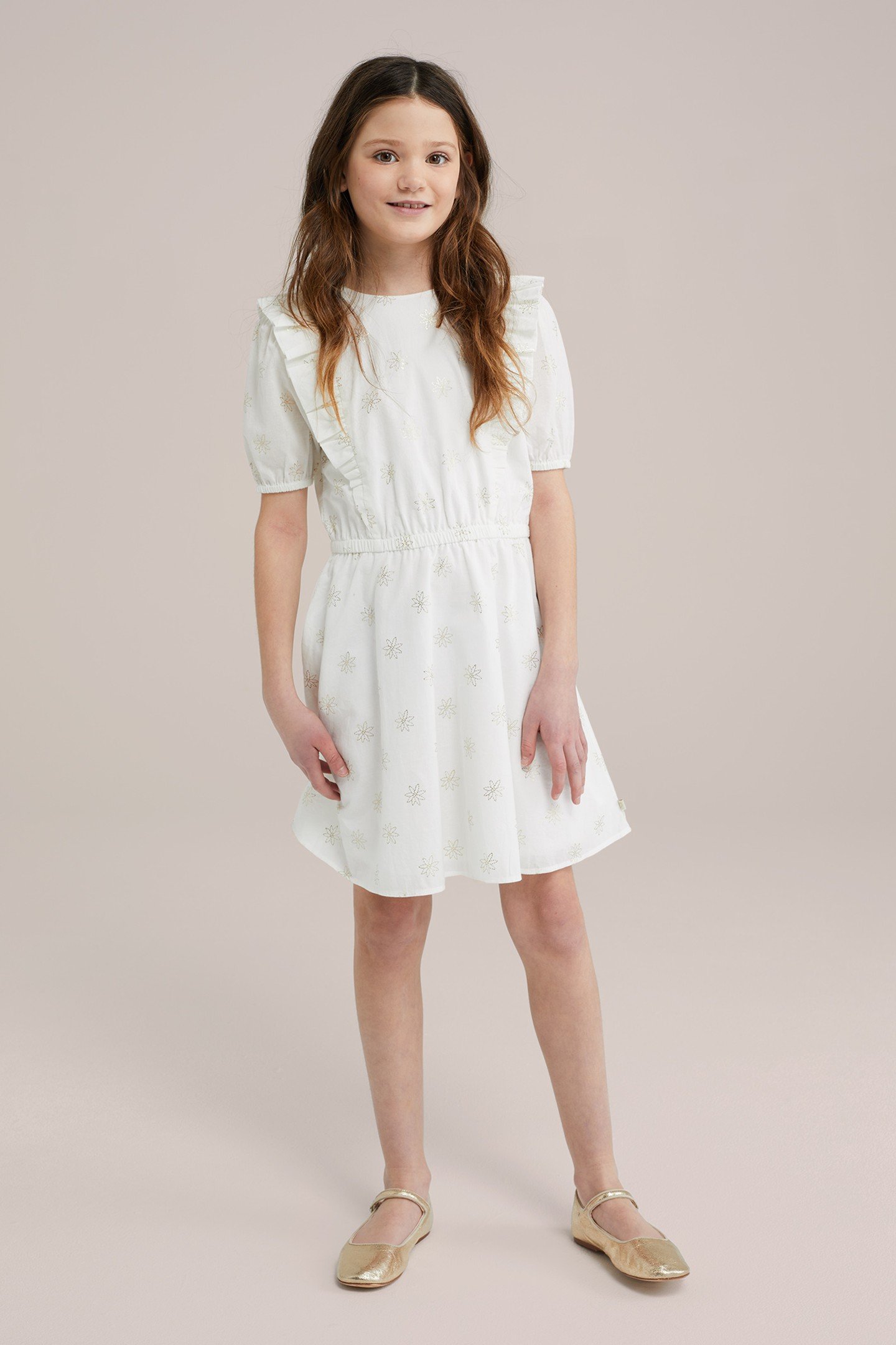 GIRLS DRESS MID LENGTH WHITE 2