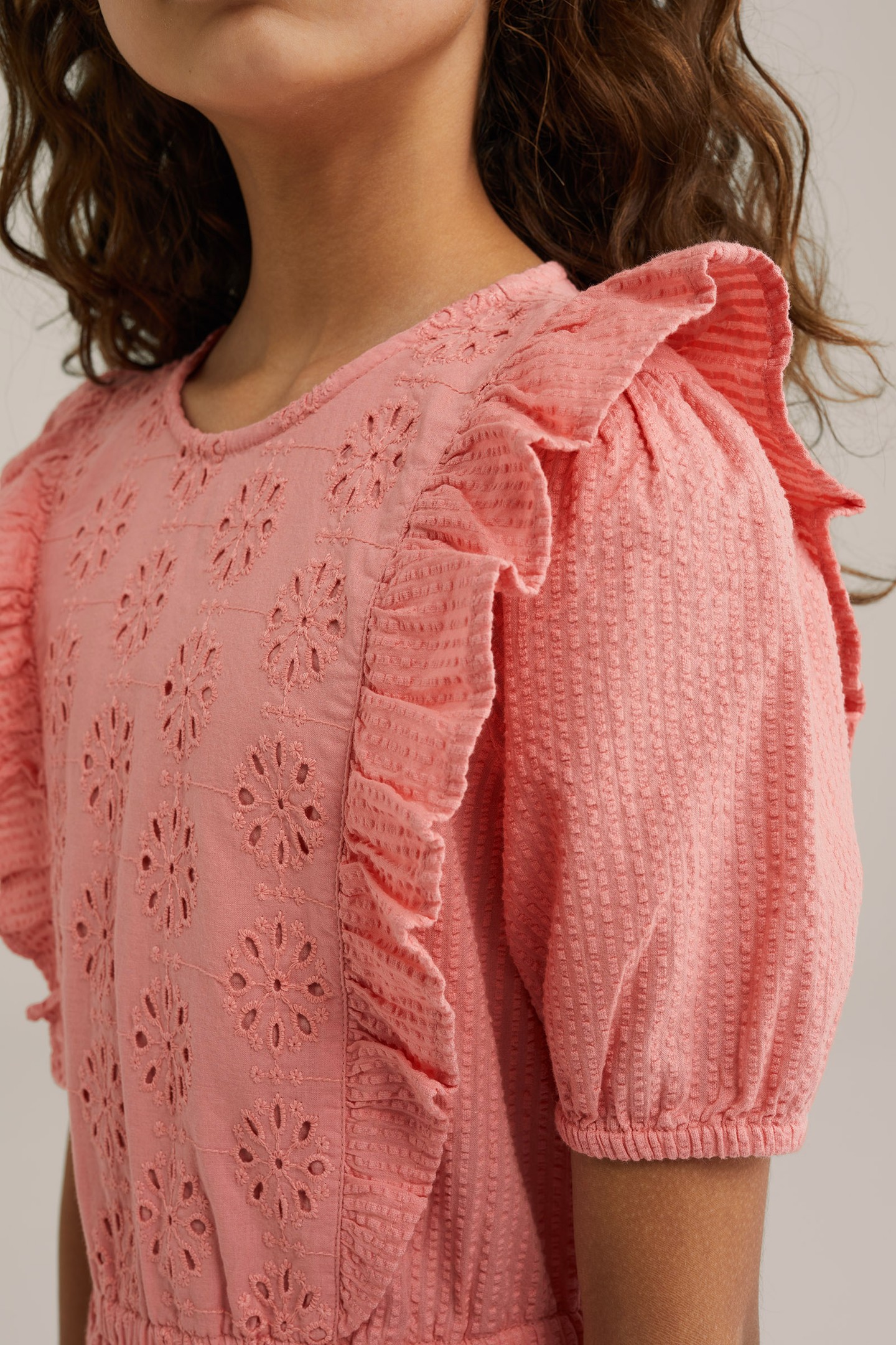 GIRLS DRESS MID LENGTH SALMON PINK 5