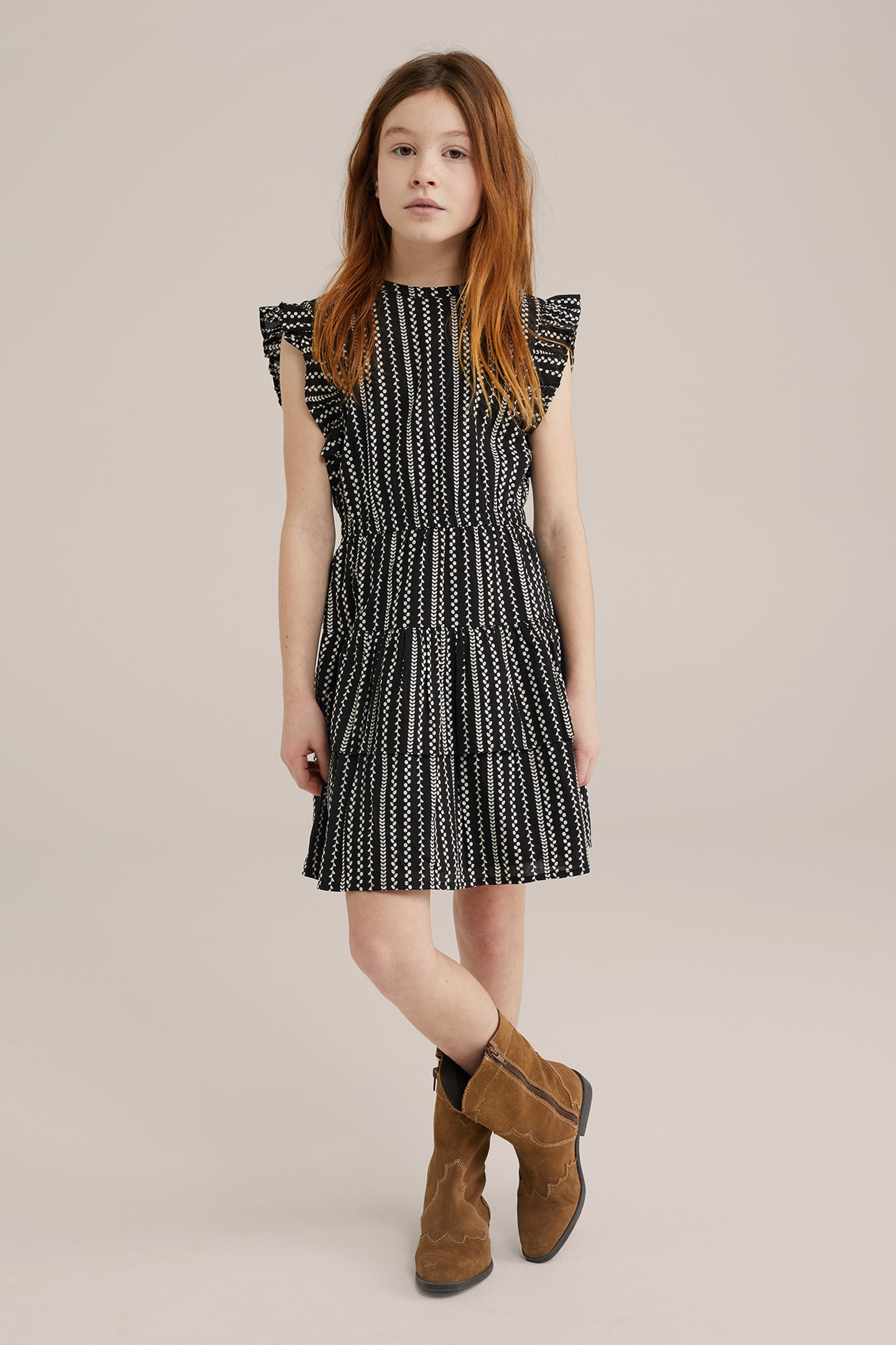 GIRLS DRESS MID LENGTH BLACK 2