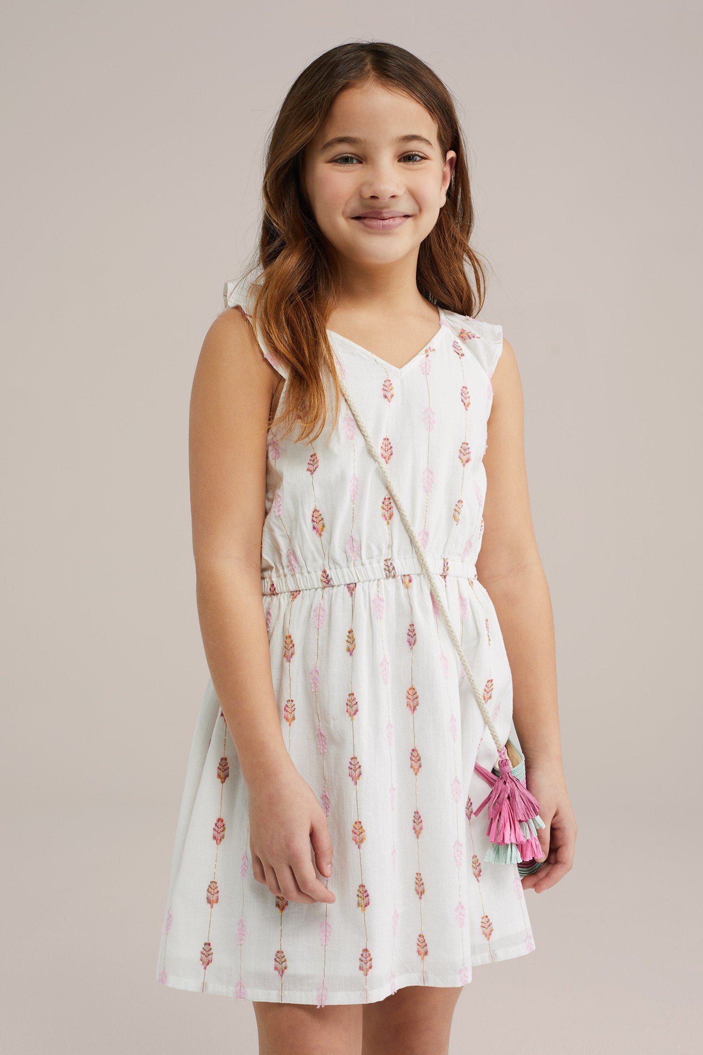 GIRLS DRESS MID LENGTH WHITE 3