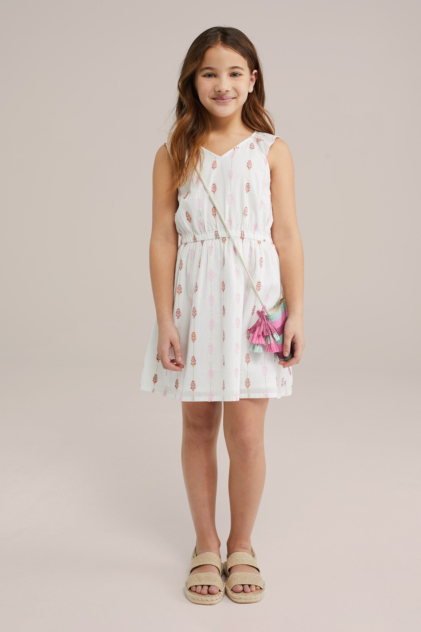 GIRLS DRESS MID LENGTH WHITE 4