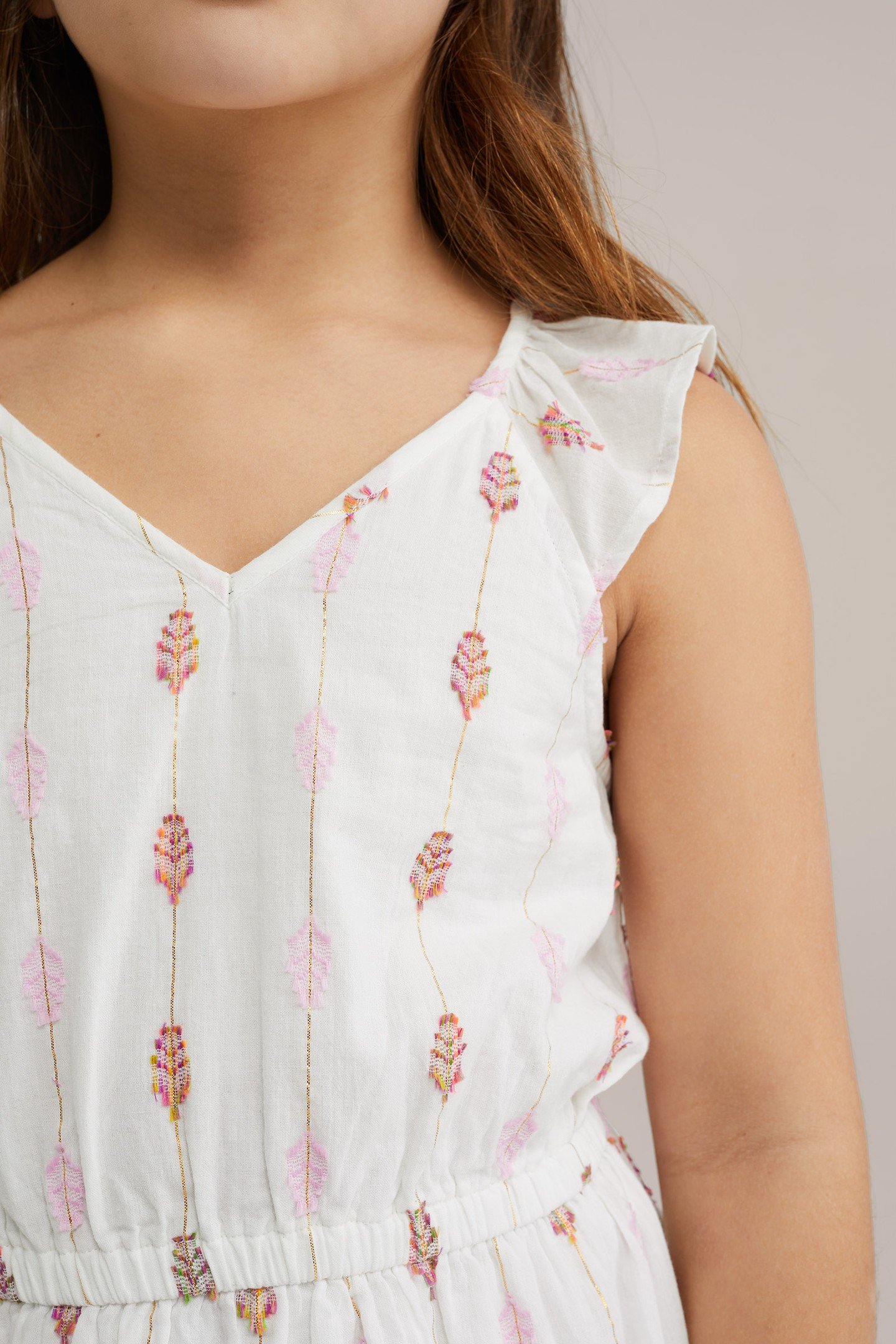 GIRLS DRESS MID LENGTH WHITE 5