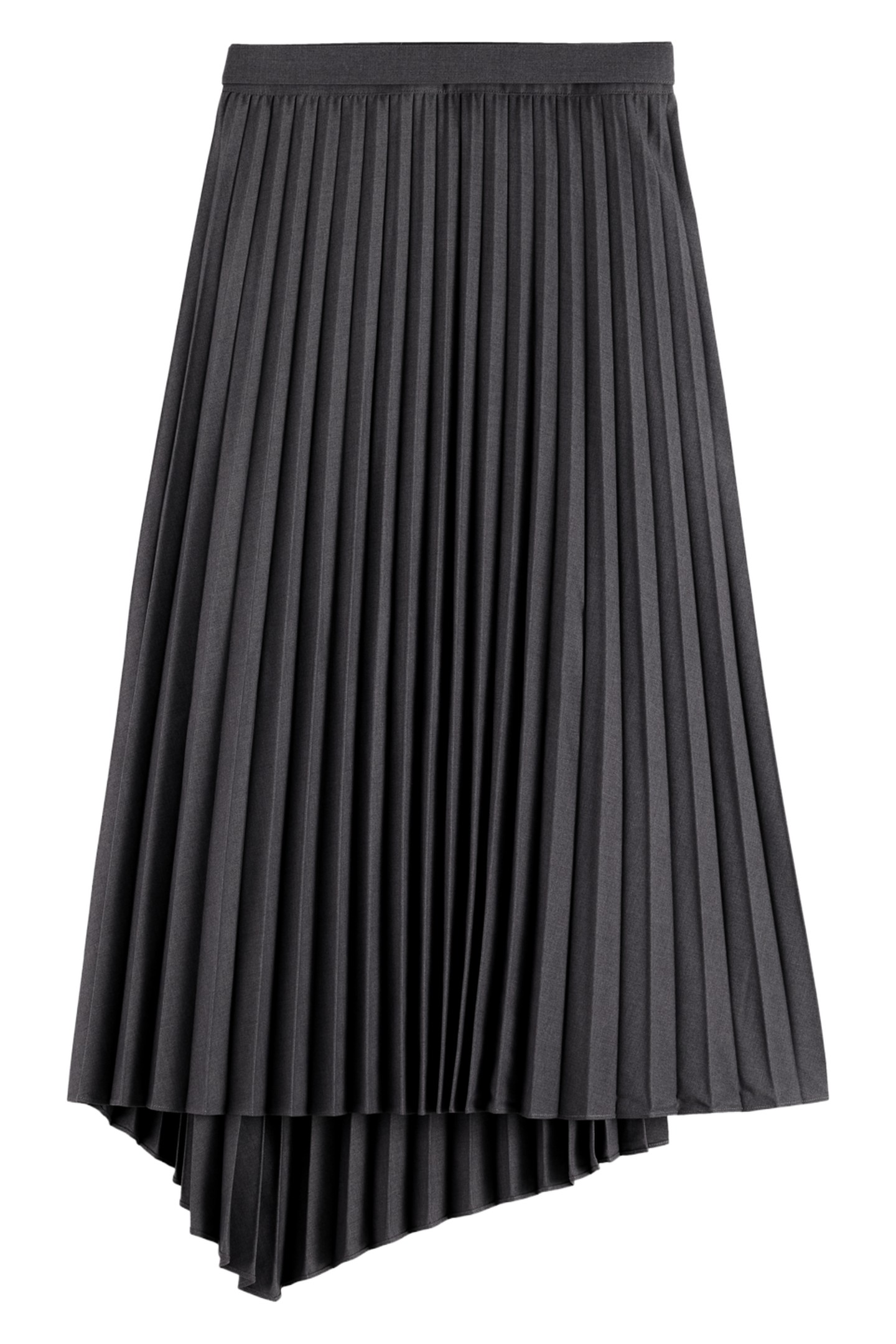 TAILORED PLEATED SKIRT CHARCOAL 2