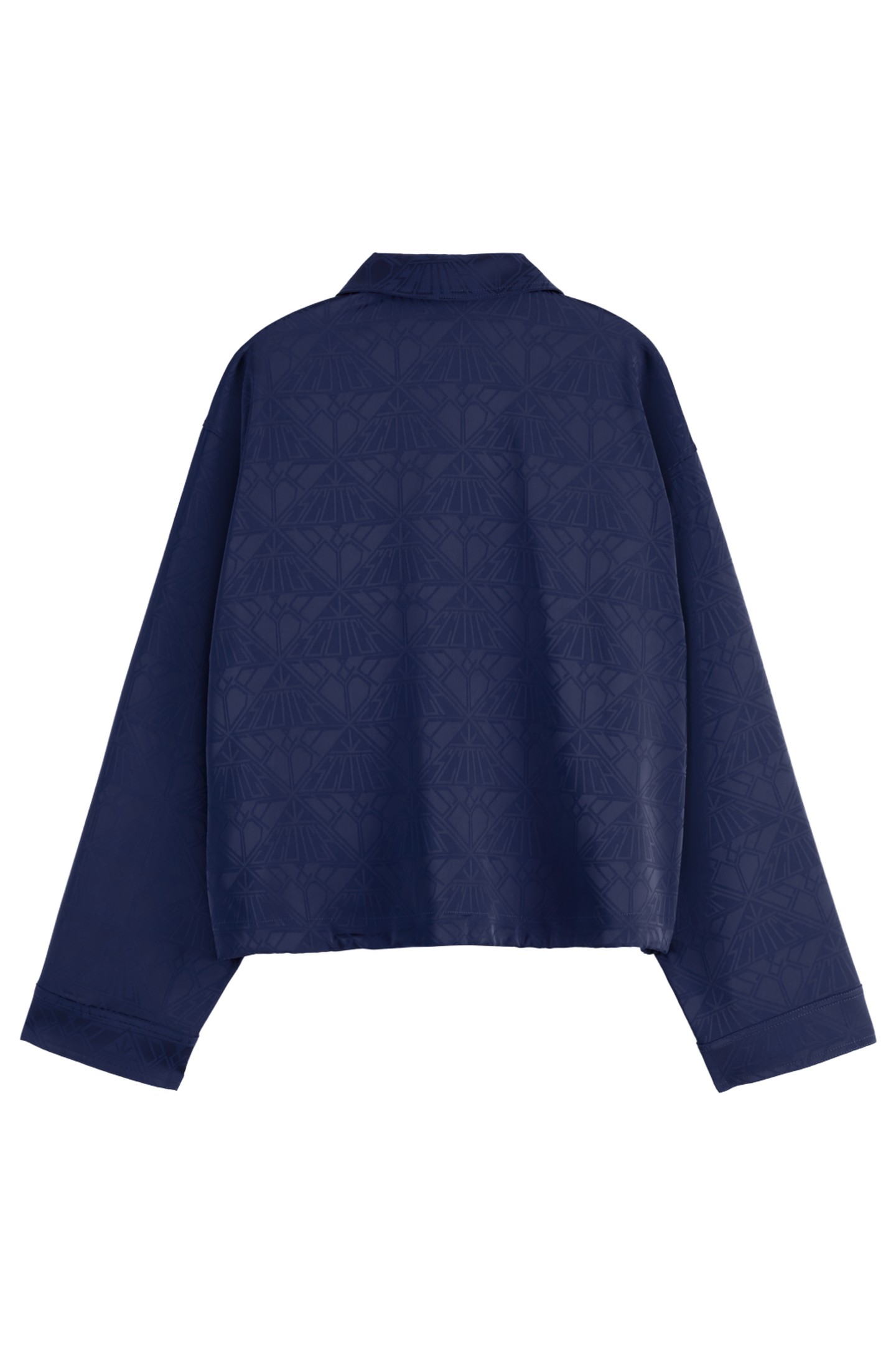 SATIN JACQUARD UTILITY SHIRT NAVY 3