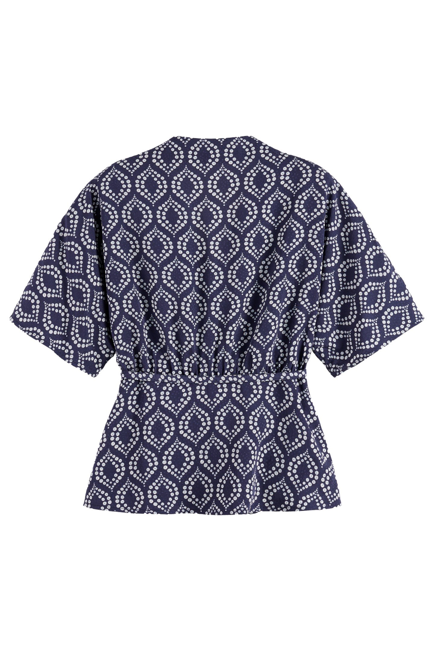 WRAP TOP IN VISCOSE JACQUARD GEOMETRIC BASEBALL 3