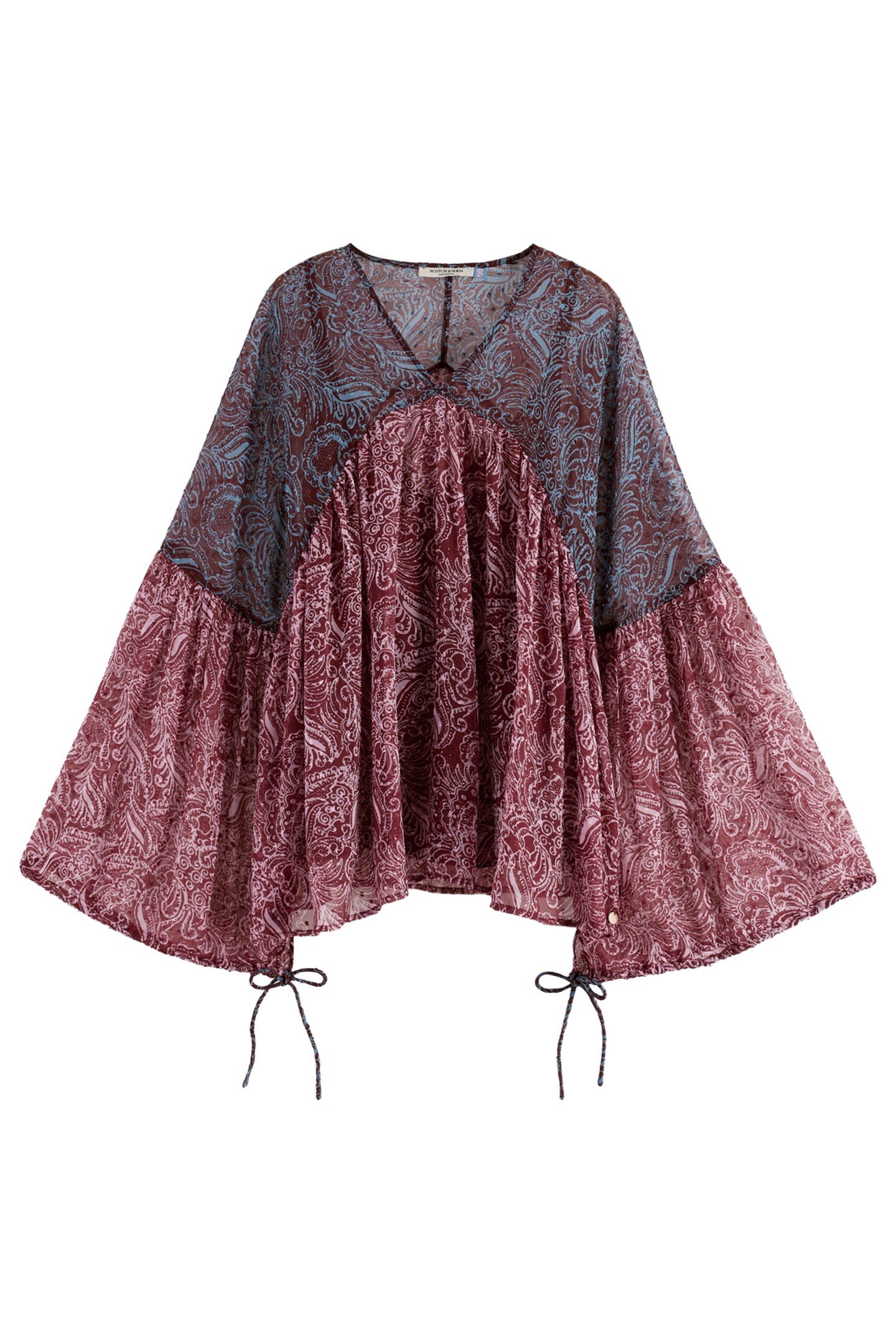 PRINTED FIL COUPE TOP BLUE MOUNTAIN PAISLEY MIX 1