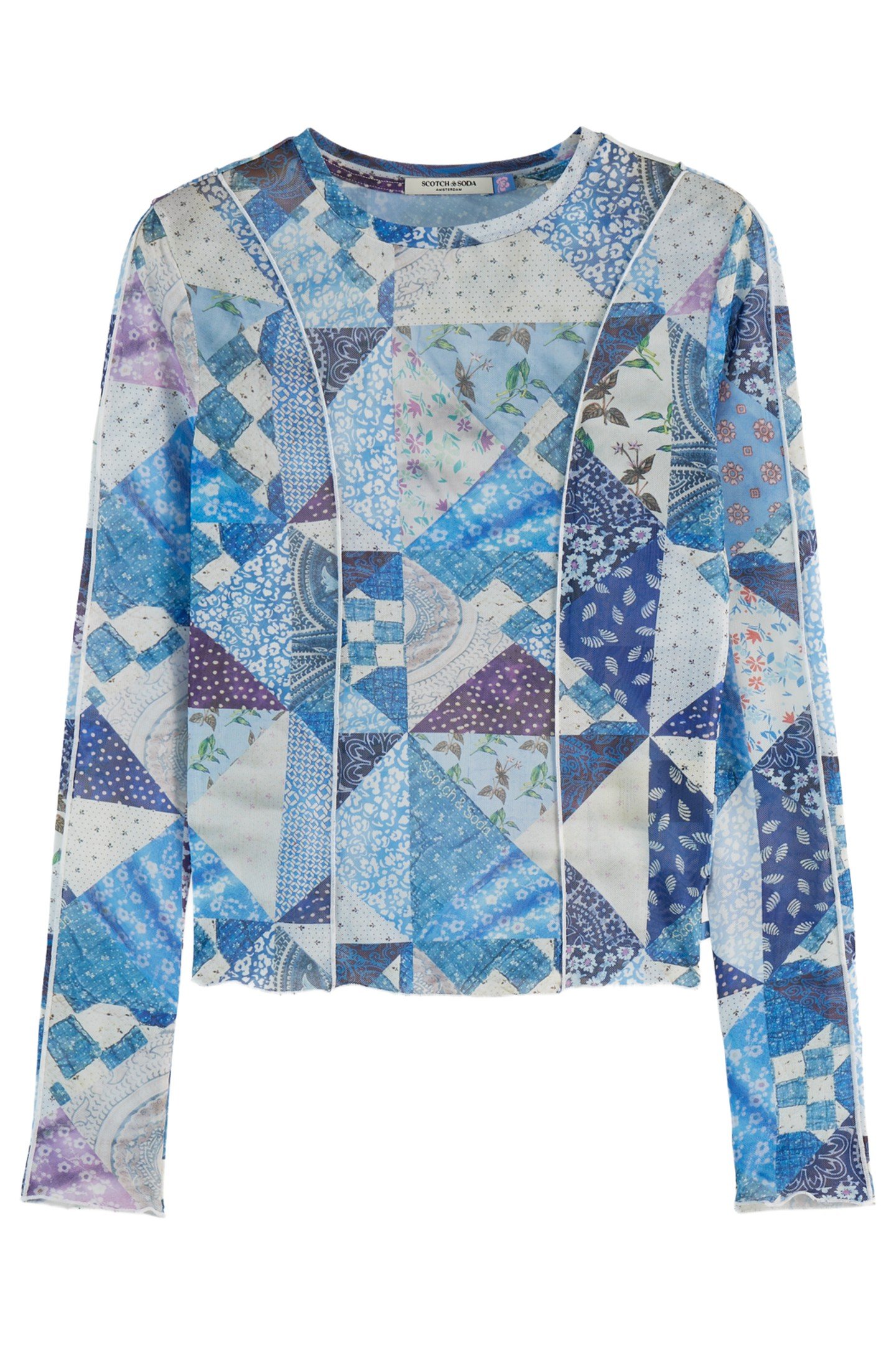 ALL OVER PRINT MESH LS T-SHIRT MEMORY QUILT by Scotch & Soda