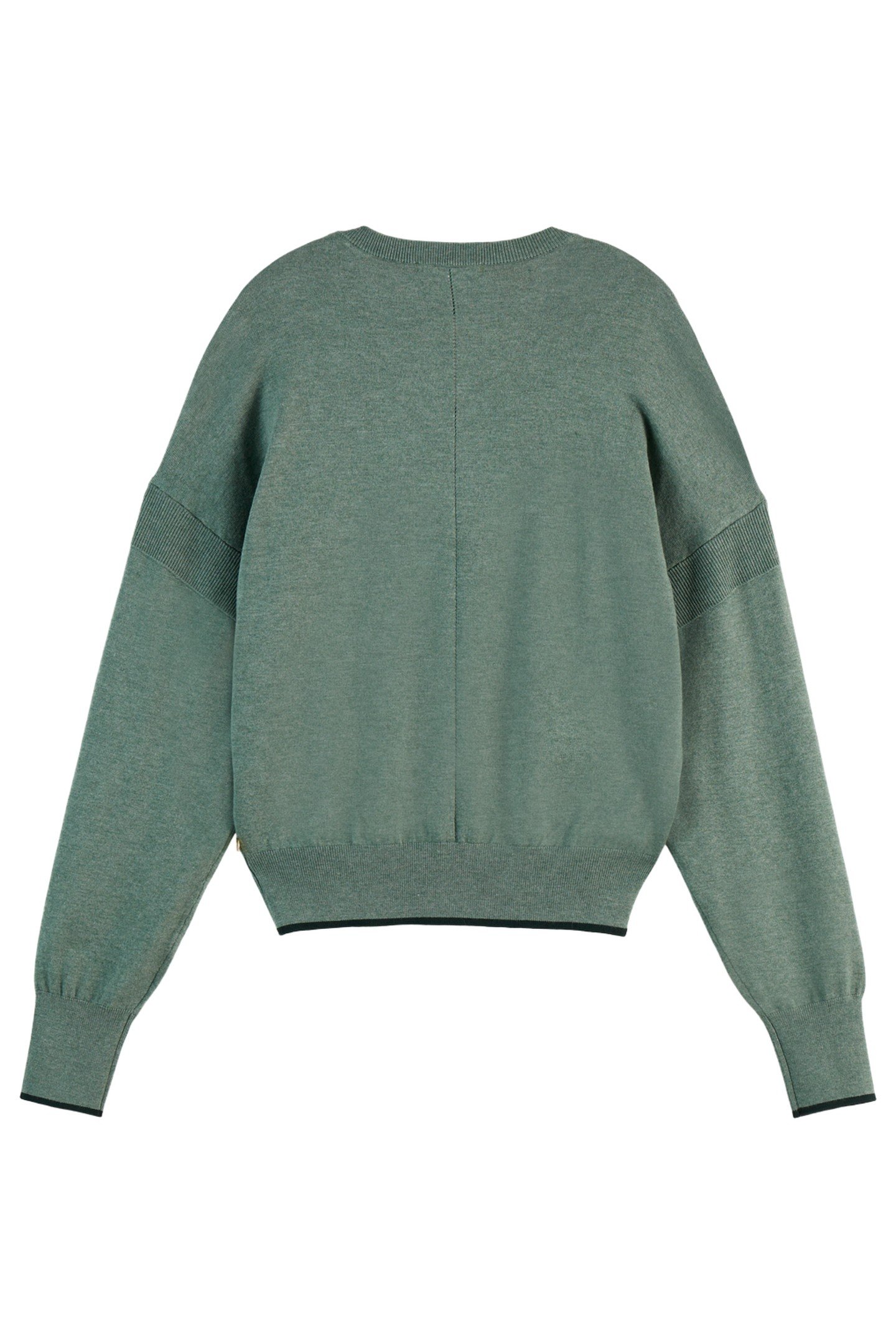 V-NECK RELAXED PULLOVER PARK GREEN MELANGE 6