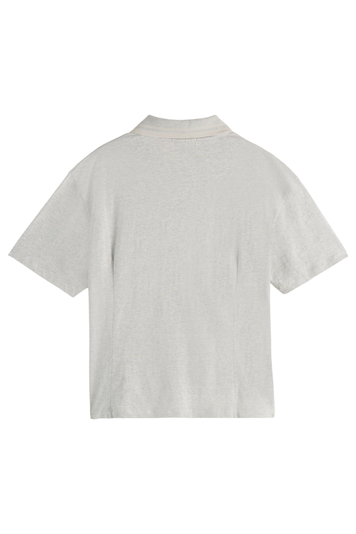 WAISTED POLO T-SHIRT WITH ZIPPER CLOSURE LIGHT GREY MELANGE 5