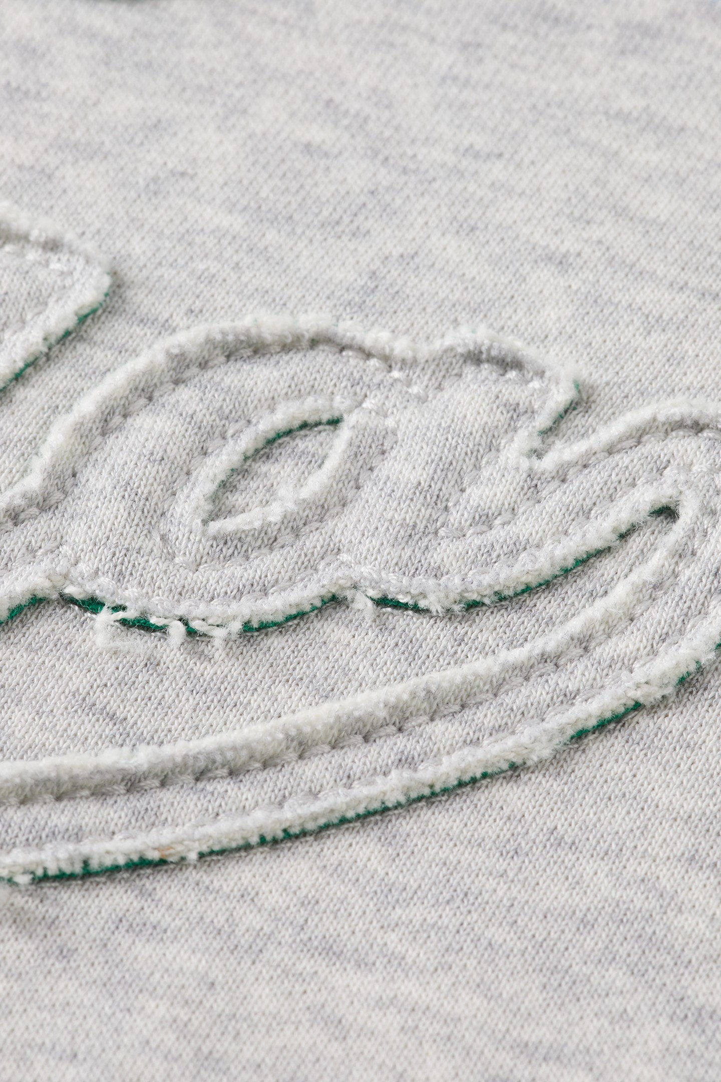 APPLIQUE ARTWORK LOOSE SWEATER LIGHT GREY MELANGE 3